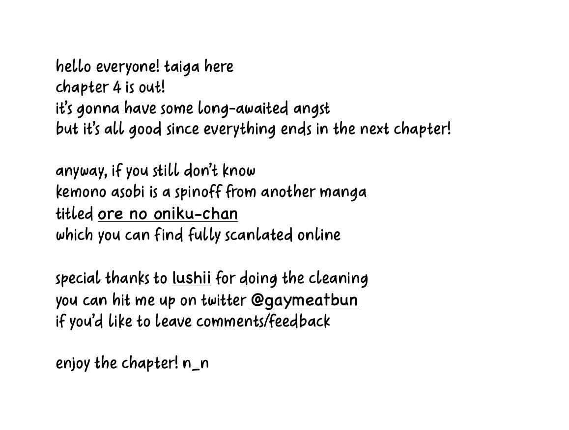 Page 1 Chapter 4 Kemono Asobi