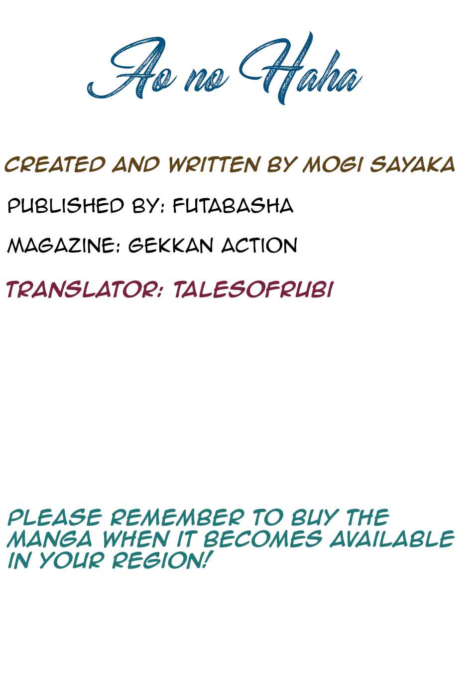 Page 1 Chapter 9 Ao no Haha