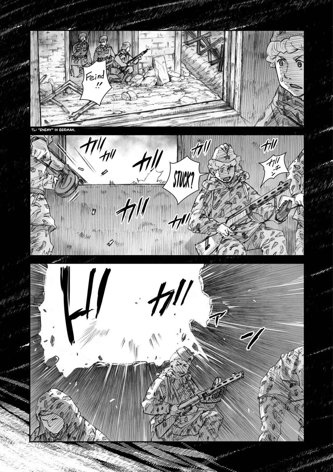 Page 15 Chapter 22.2 Sensou wa Onna no Kao wo Shiteinai