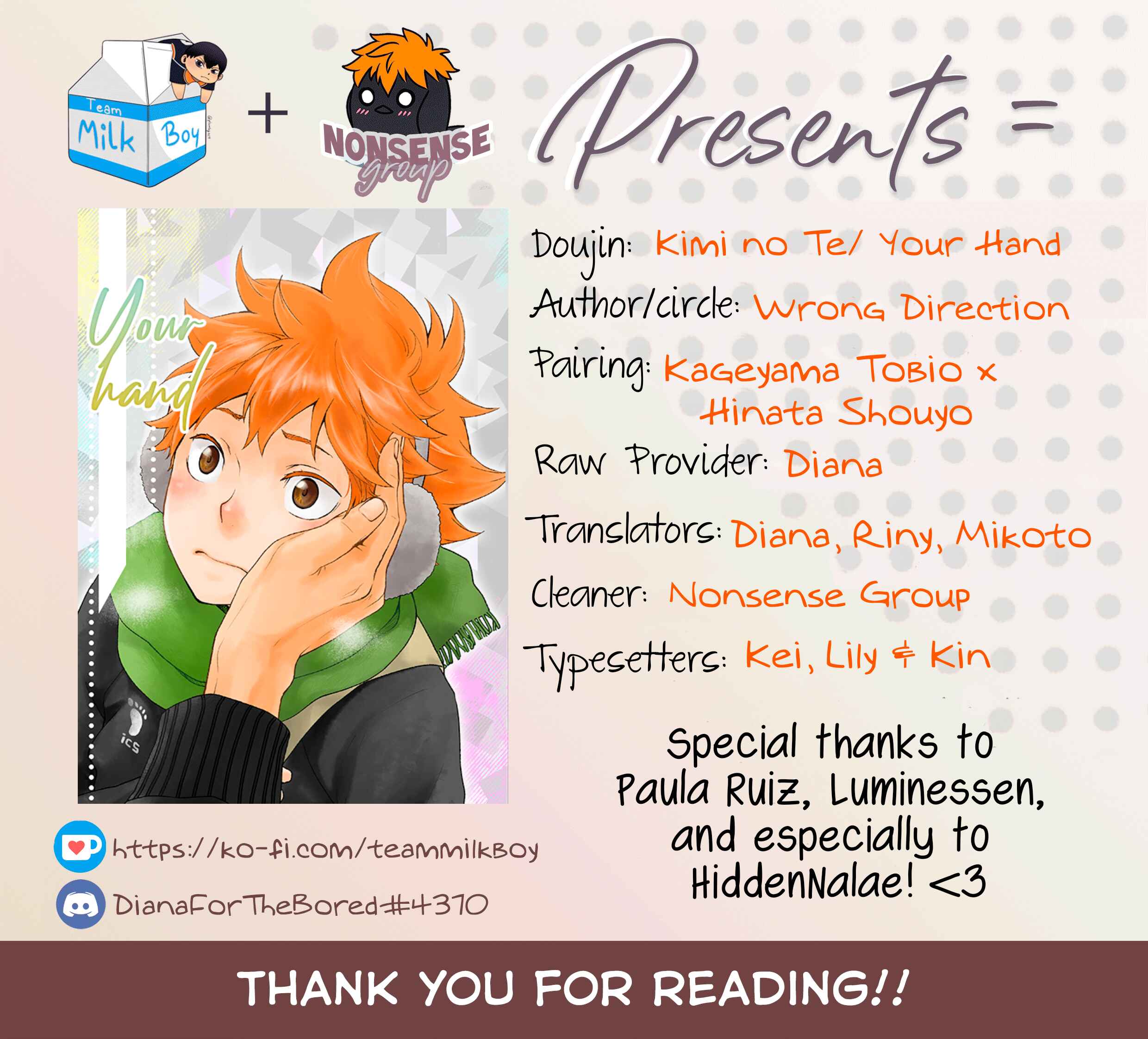 Page 1 Chapter Unknown_5ccd Haikyuu!! - Your Hand (Doujinshi)