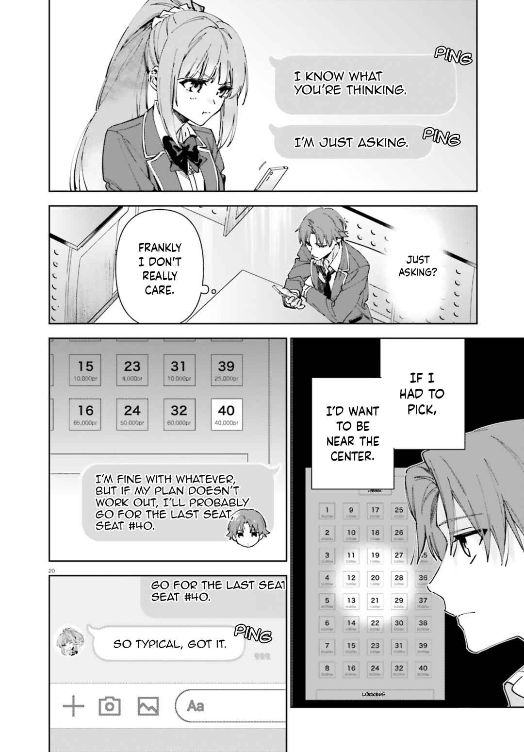 Page 20 Chapter 19.70 Youkoso Jitsuryoku Shijou Shugi no Kyoushitsu e: 2-nensei-hen