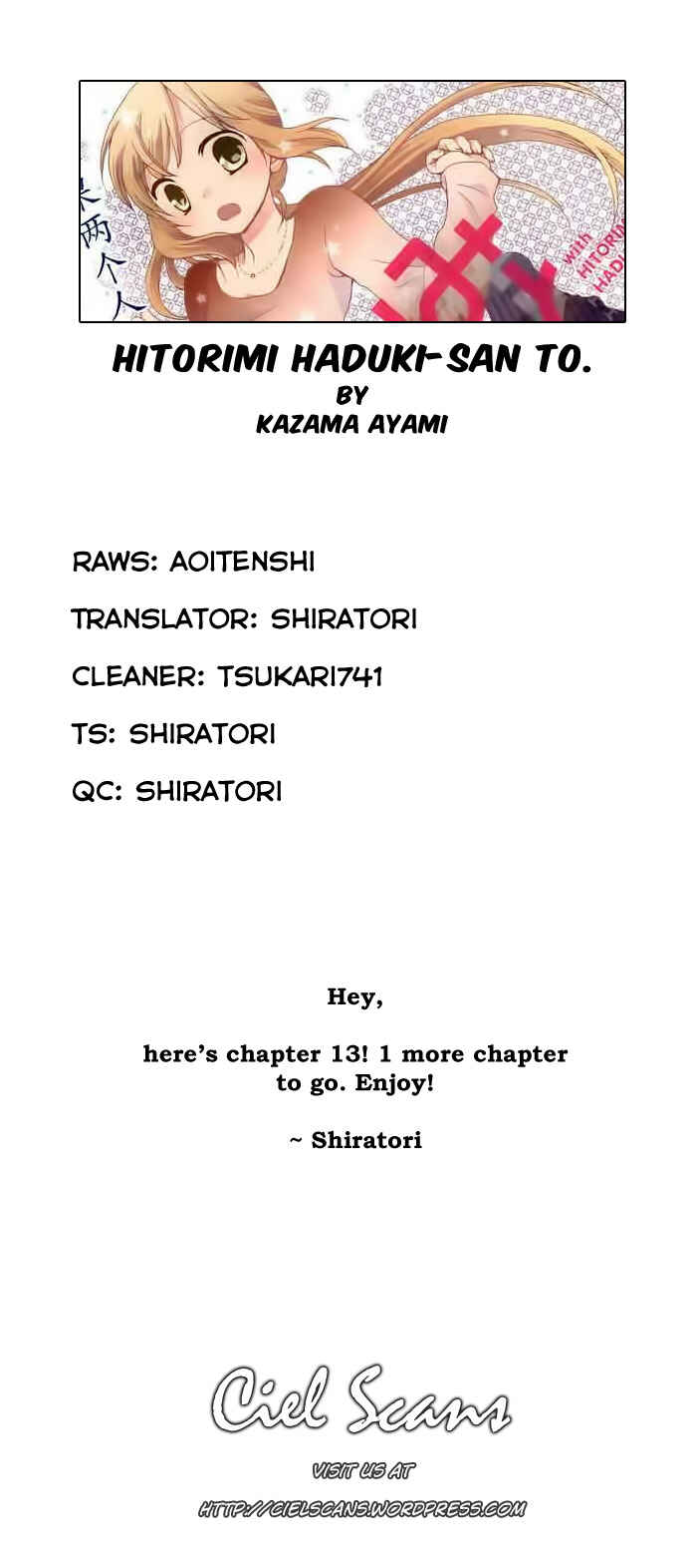 Page 29 Chapter 13 Hitorimi Haduki-san to.