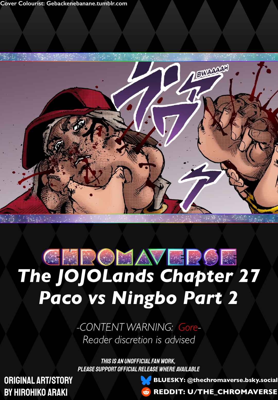 Page 1 Chapter 27 JoJos Bizarre Adventure Part 9 - The JOJOLands (Fan-Colored)