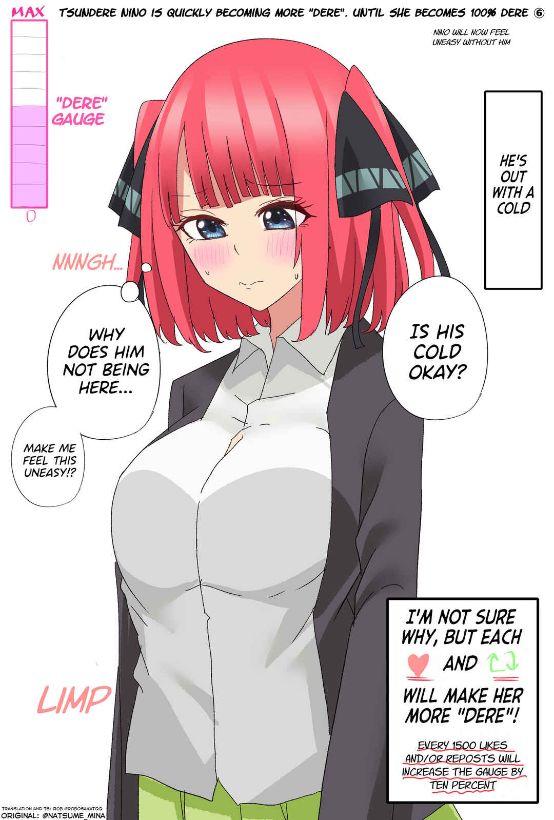 Page 1 Chapter 6 5Toubun no Hanayome - Tsundere Nino rapidly becomes more and more Dere through likes and reposts (Doujinshi)