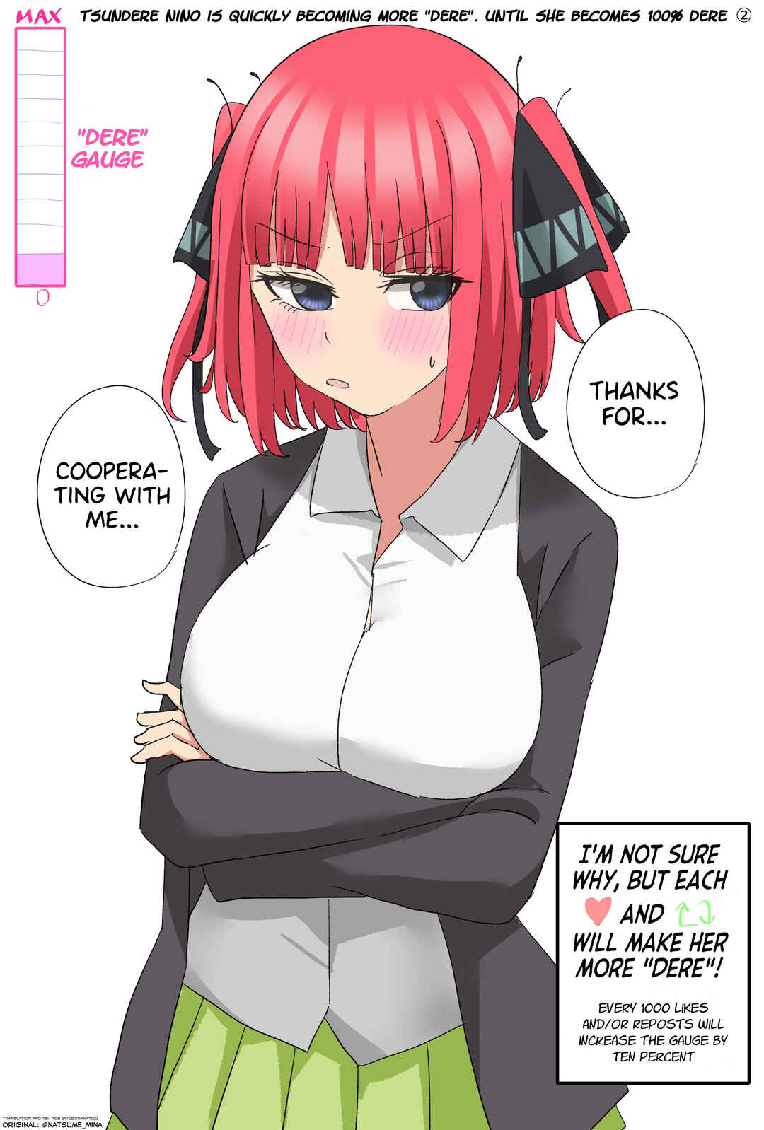 Page 1 Chapter 2 5Toubun no Hanayome - Tsundere Nino rapidly becomes more and more Dere through likes and reposts (Doujinshi)