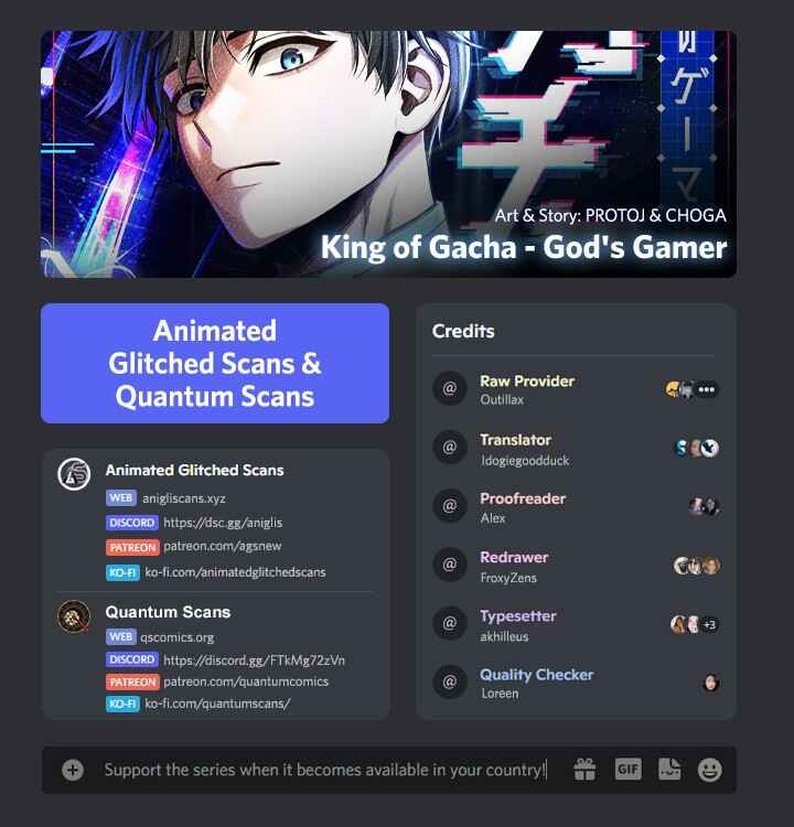 Page 1 Chapter 6 King of Gacha ~God’s Gamer~