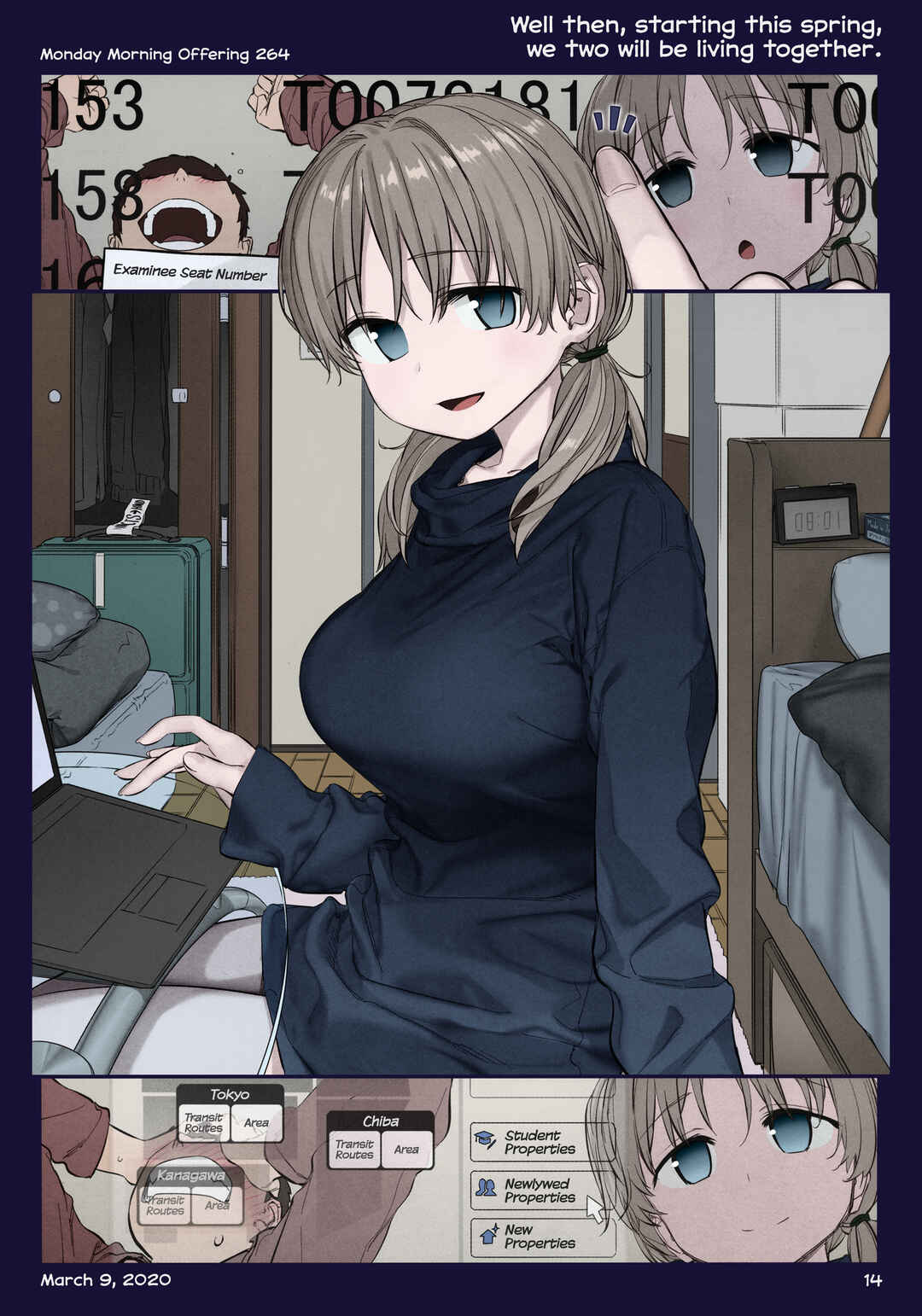 Page 14 Chapter 36 Getsuyoubi no Tawawa (Twitter Webcomic) (Fan Colored)
