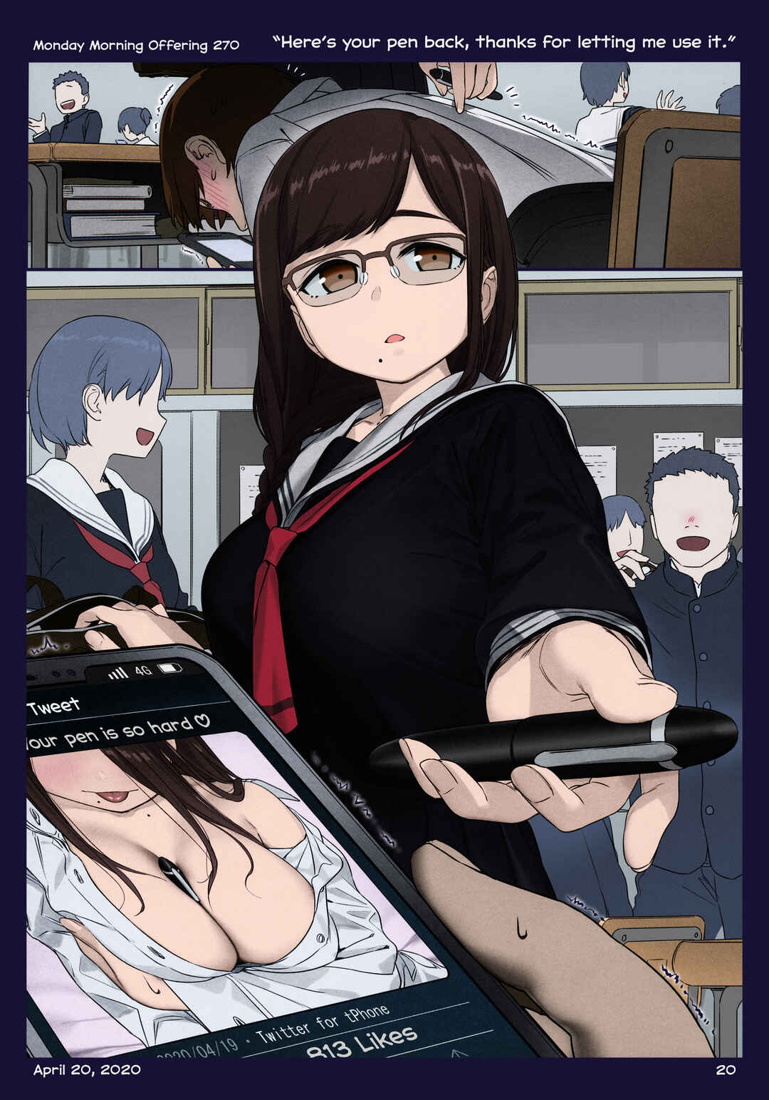 Page 20 Chapter 36 Getsuyoubi no Tawawa (Twitter Webcomic) (Fan Colored)