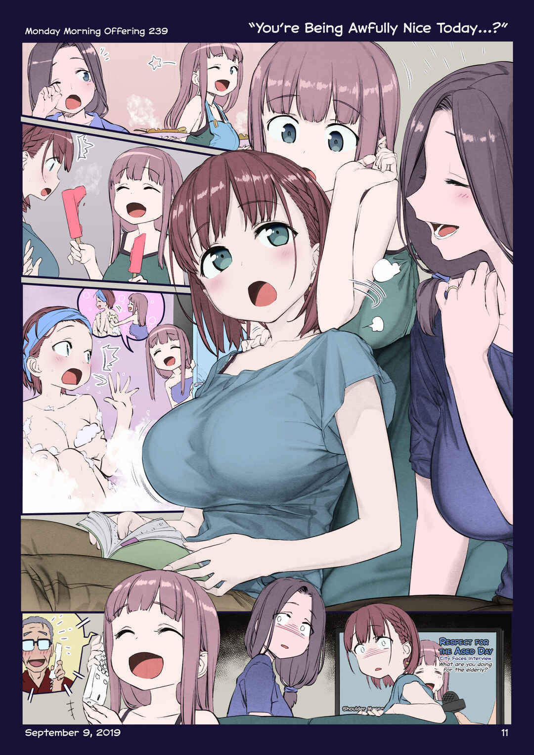 Page 10 Chapter 28 Getsuyoubi no Tawawa (Twitter Webcomic) (Fan Colored)