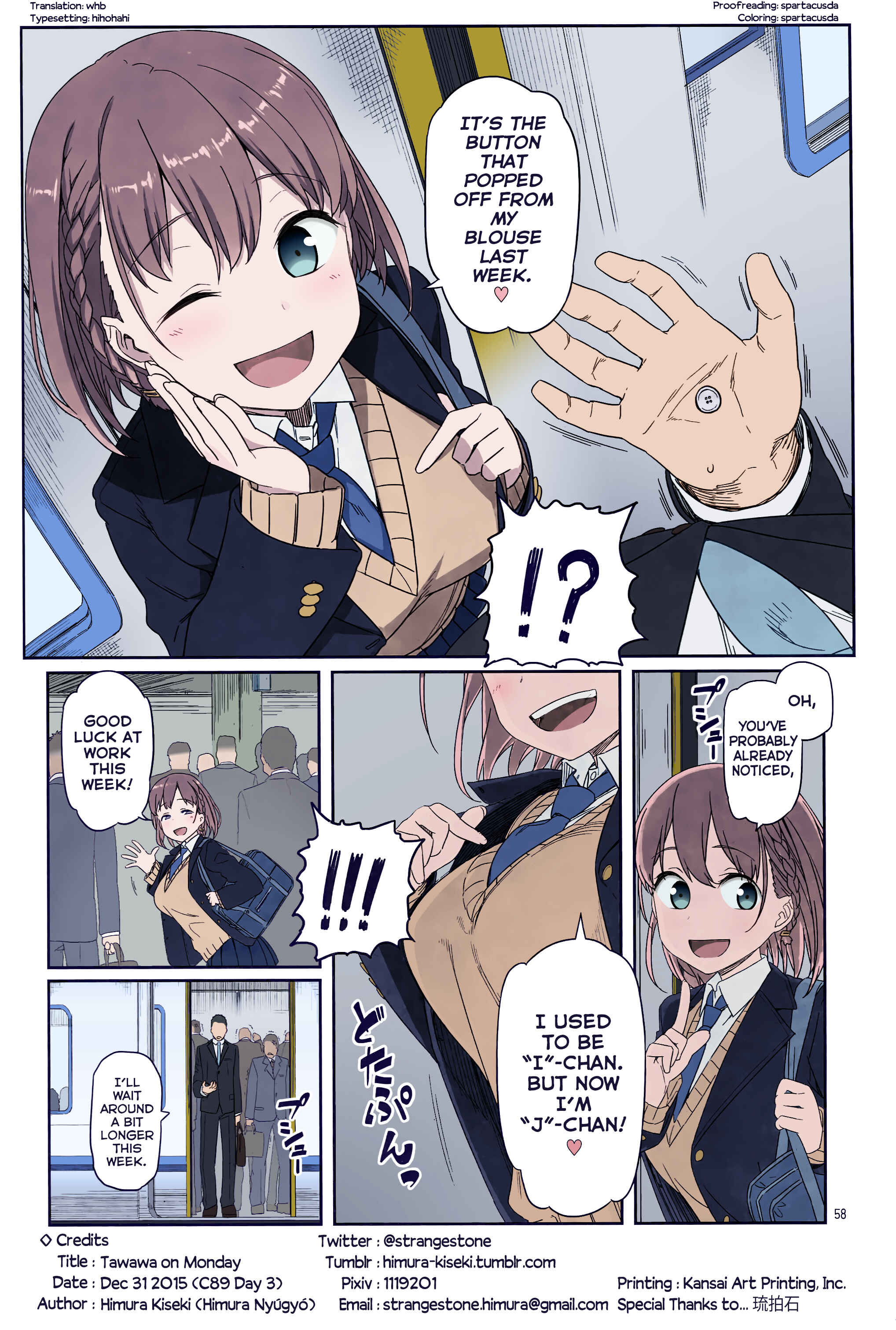 Page 8 Chapter 2 Getsuyoubi no Tawawa (Twitter Webcomic) (Fan Colored)