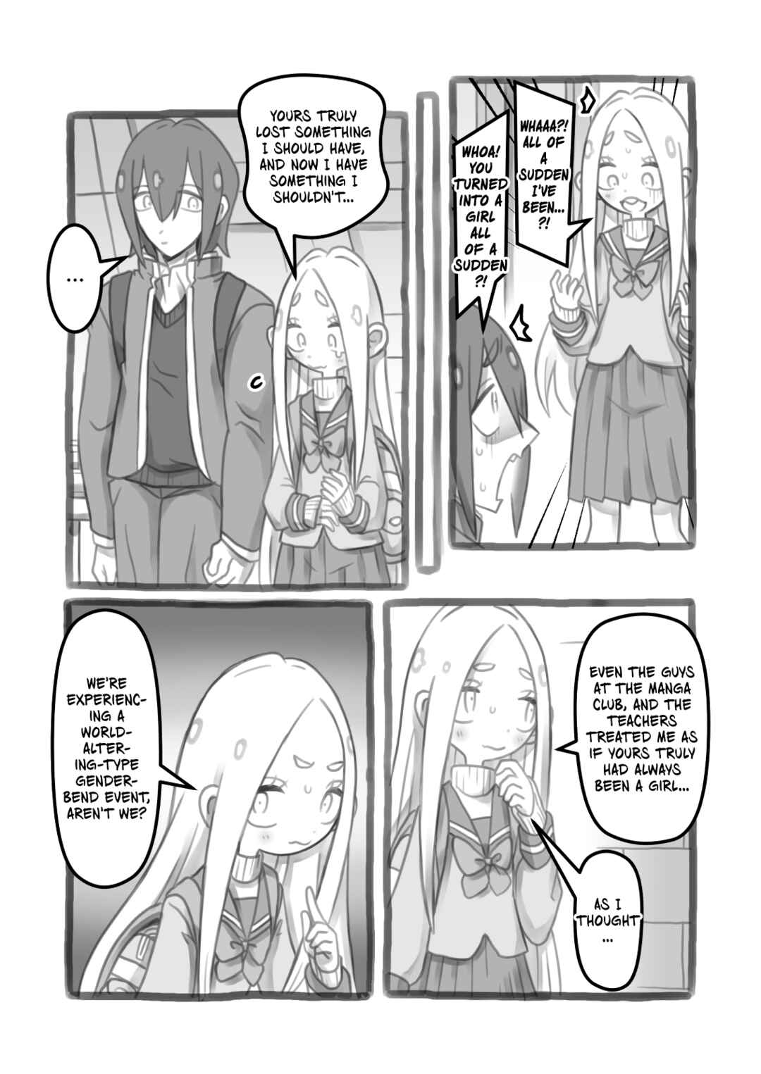 Page 2 Chapter 1 I Can’t Believe Yours Truly Turned Into a Girl.