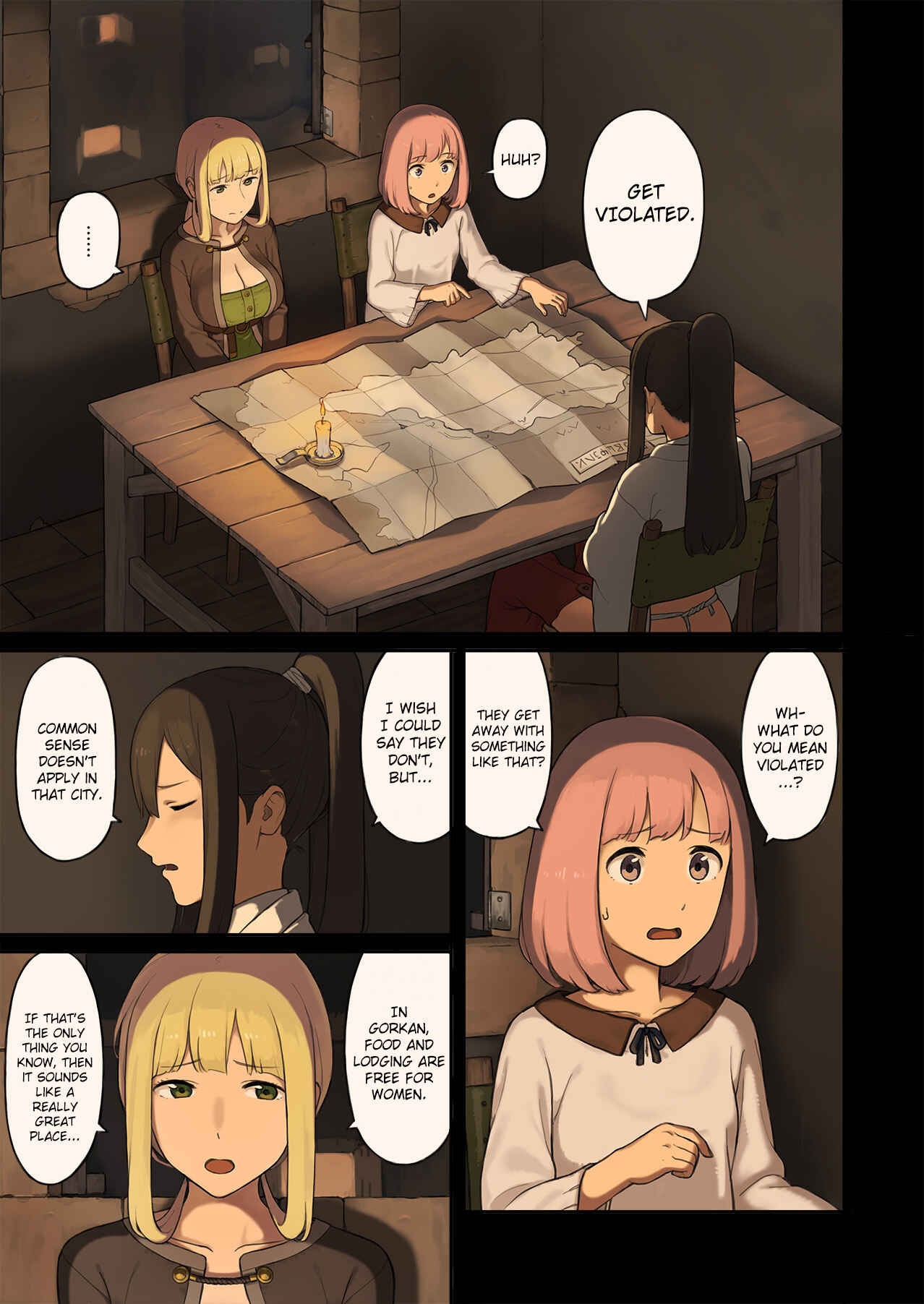 Page 4 Chapter Unknown_dcf7 Onna Boukensha-tachi ga Sabaku no Oasis ni Tachiyoru to...