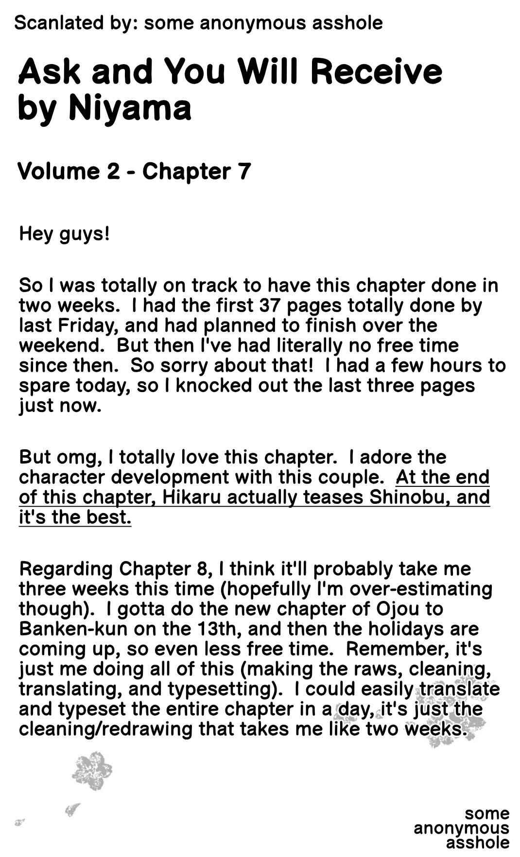 Page 1 Chapter 7 Ask and You Will Receive