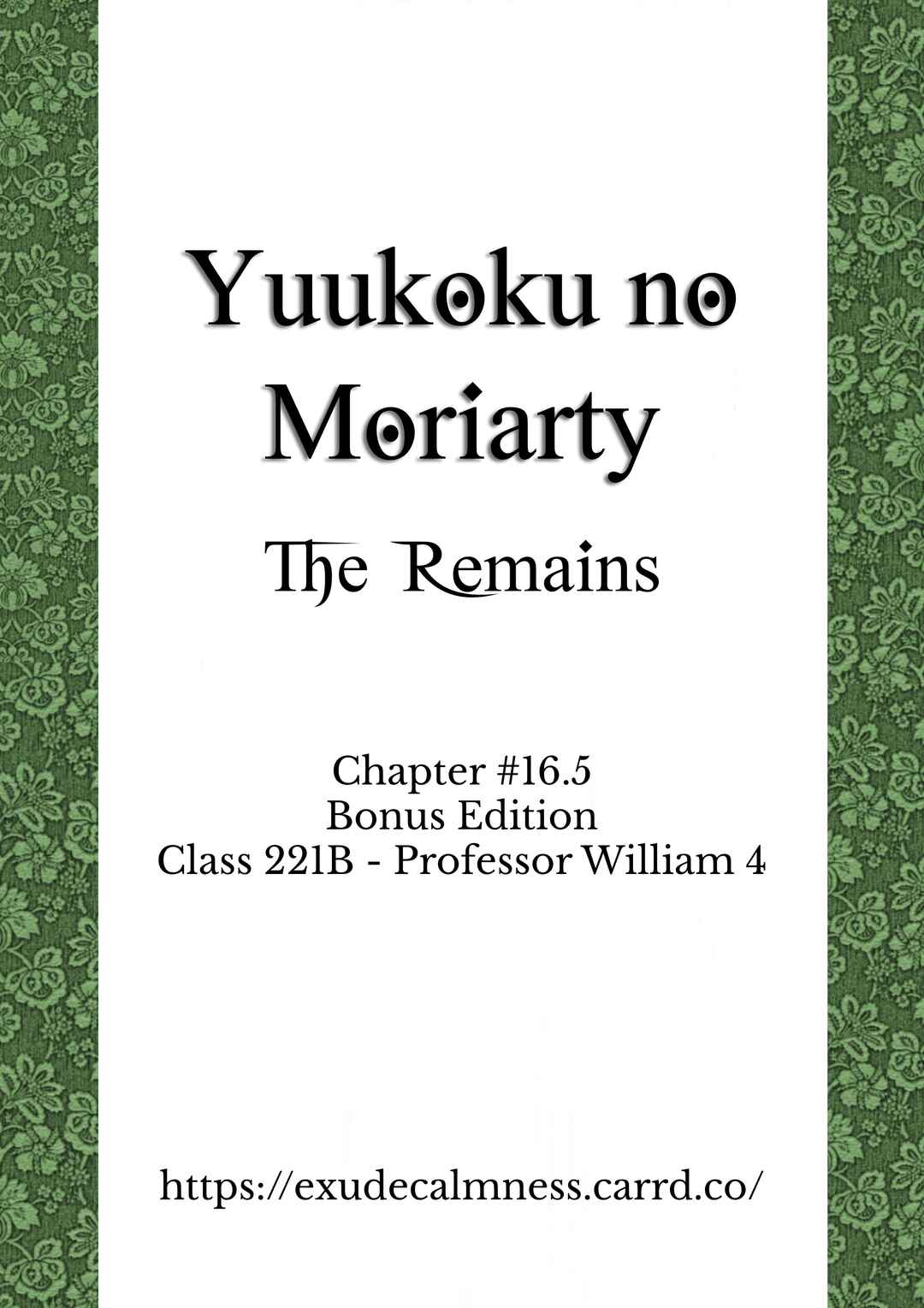 Page 1 Chapter 16.5 Yuukoku no Moriarty: The Remains