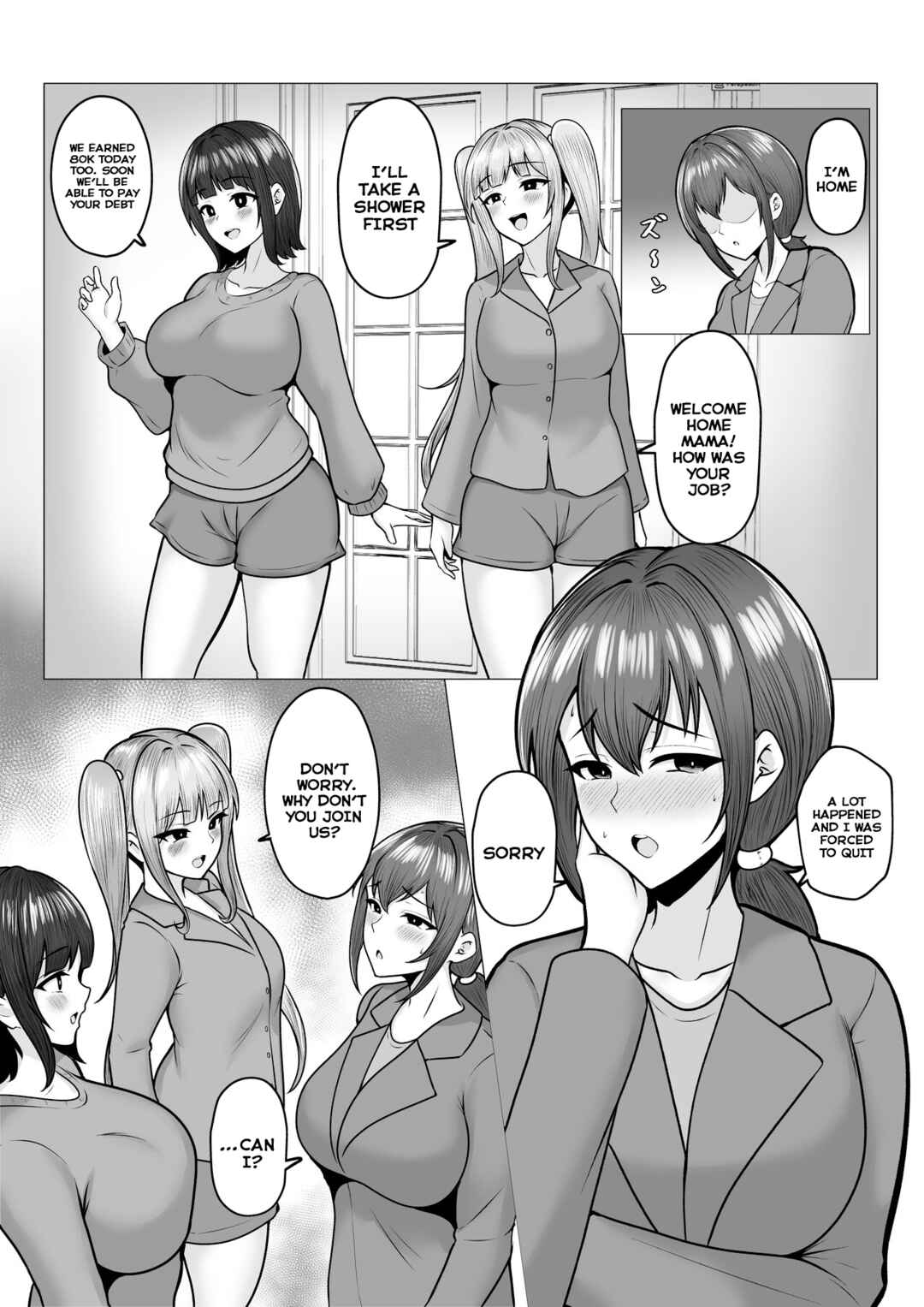 Page 37 Chapter Unknown_429c Watashi-tachi JK Shimai wa Mama to Issho ni Papakatsu Shitemasu