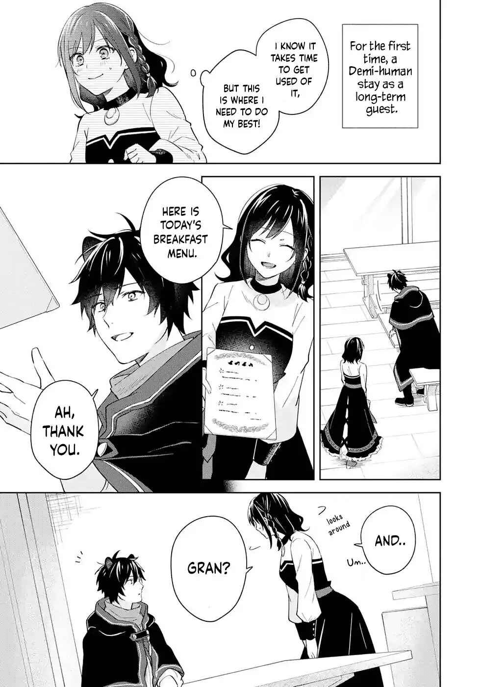 Page 4 Chapter 4 Isekai de Pension Hajimemashita. Sekai de Yuiitsu no Kuro Majo desu ga, Kono Chikara wa Okyaku-sama no Tame ni Tsukaimasu