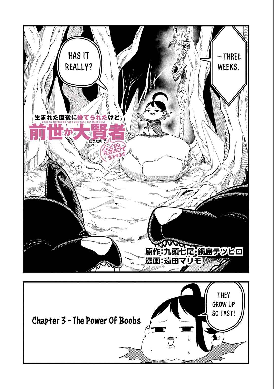 Page 4 Chapter 3 Umareta Chokugo ni Suterareta kedo, Zensei ga Taikensha datta node Yoyuu de Ikitemasu ~Saikyou Akachan Daibousou~