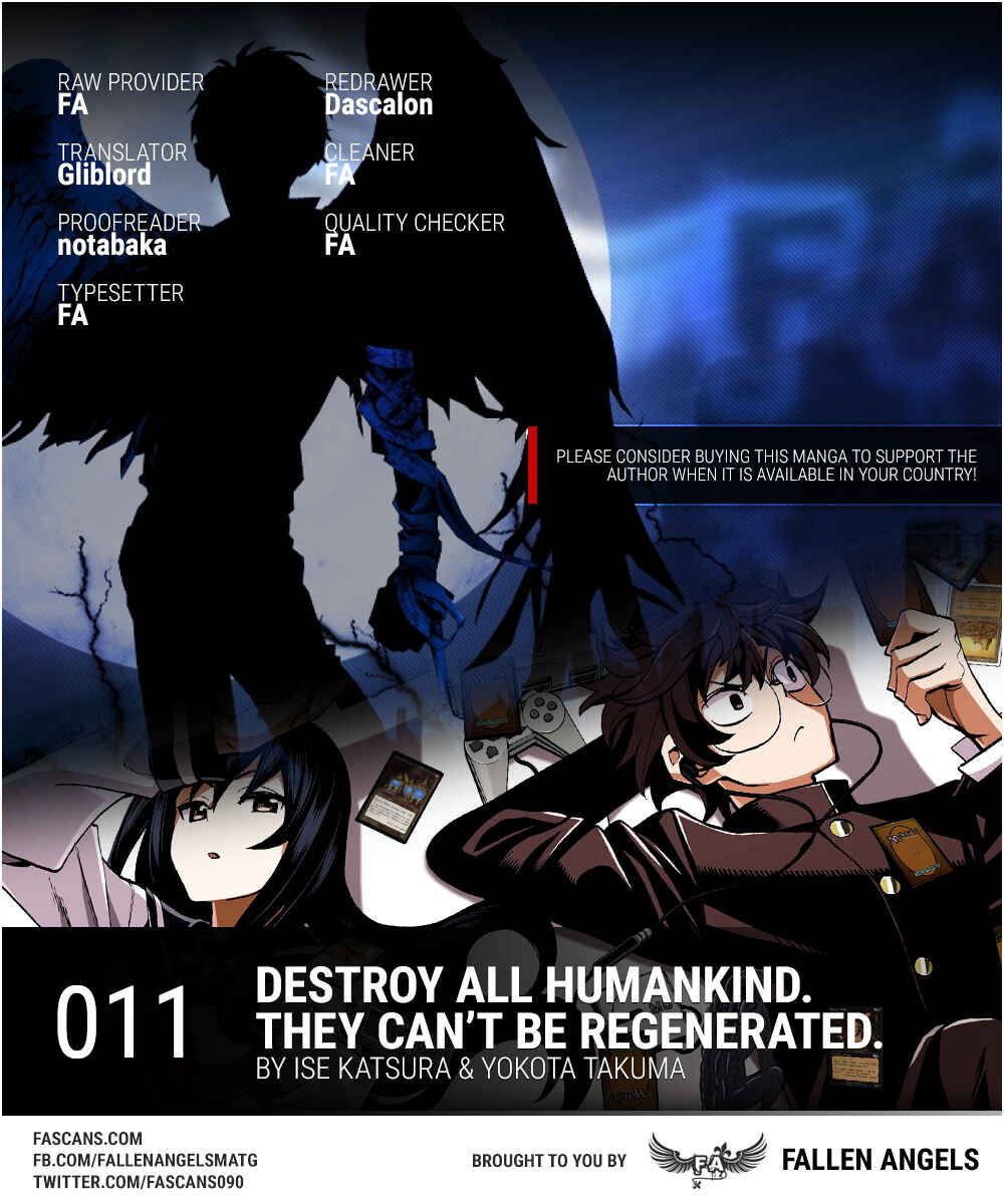 Page 1 Chapter 11 Subete no Jinrui wo Hakai Suru. Sorera wa Saisei Dekinai.