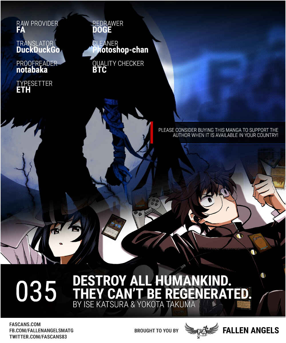 Page 1 Chapter 35 Subete no Jinrui wo Hakai Suru. Sorera wa Saisei Dekinai.