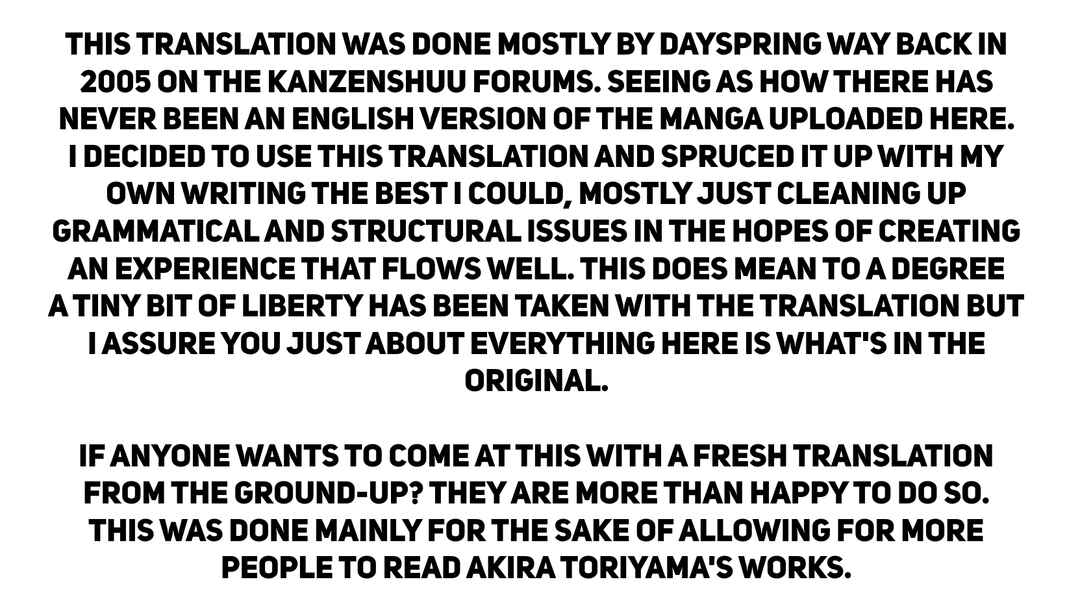 Page 10 Chapter 0 Toriyama Akira Mankanzenseki
