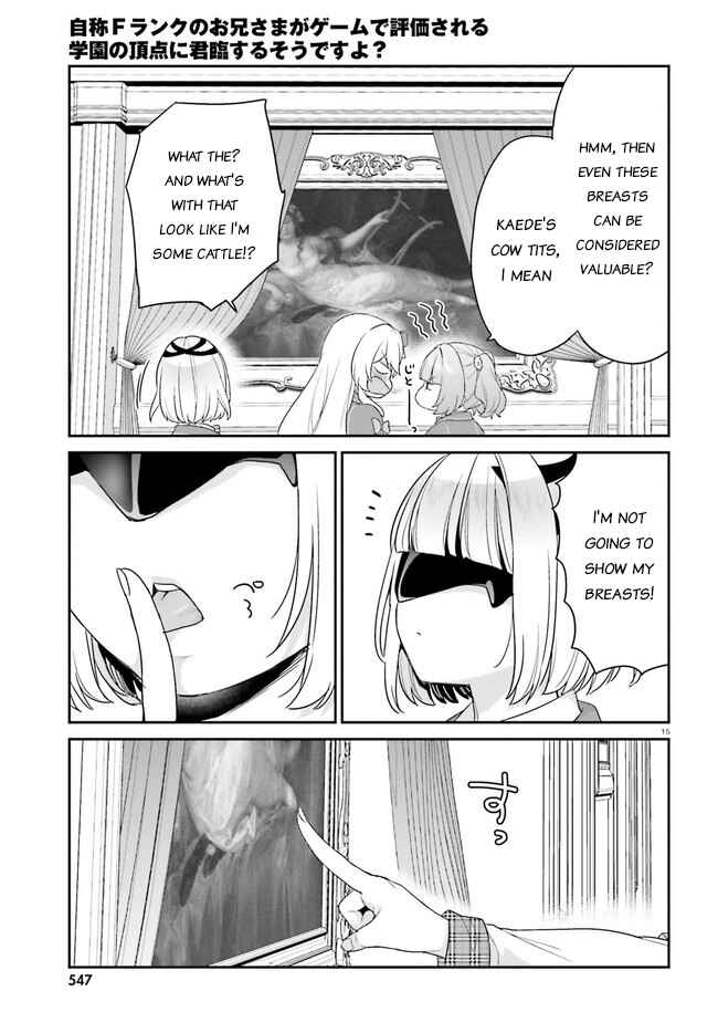 Page 15 Chapter 31 Jishou F-Rank no Oniisama ga Game de Hyouka sareru Gakuen no Chouten ni Kunrin suru Sou desu yo?