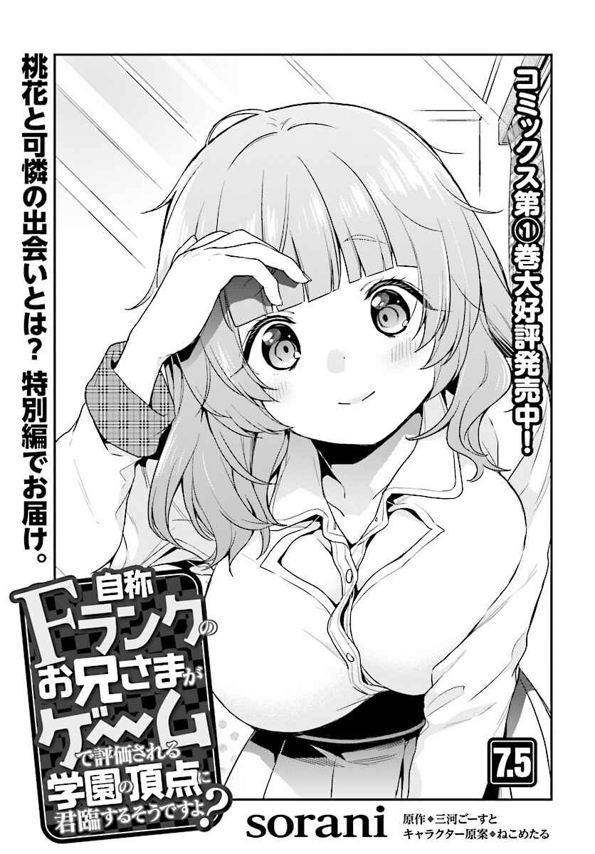 Page 1 Chapter 7.5 Jishou F-Rank no Oniisama ga Game de Hyouka sareru Gakuen no Chouten ni Kunrin suru Sou desu yo?