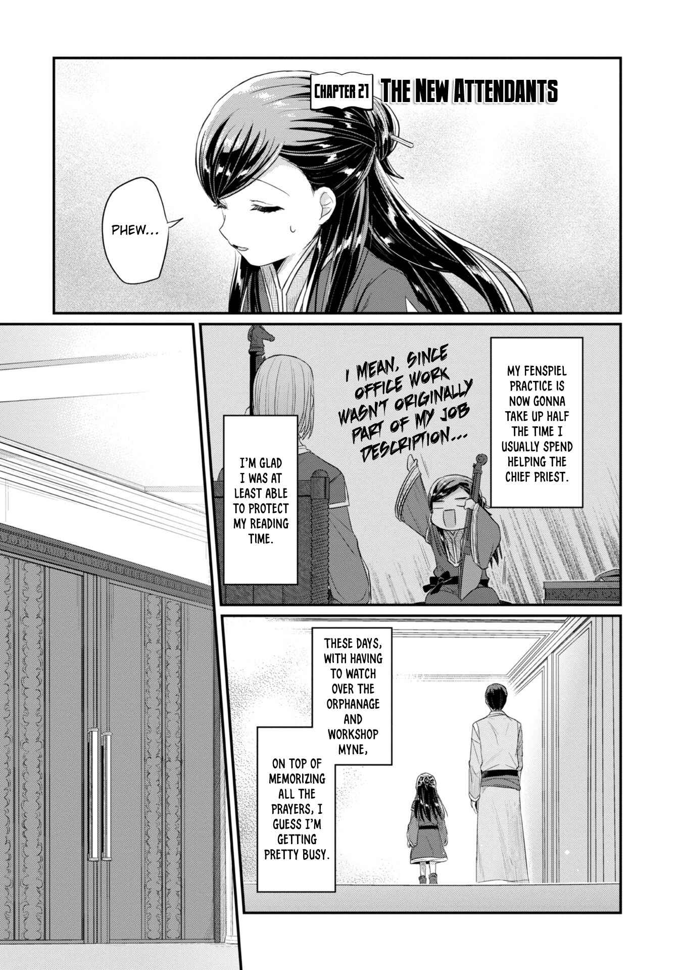 Page 7 Chapter 21 Honzuki no Gekokujou: Shisho ni Naru Tame ni wa Shudan o Erandeiraremasen—Dai 2-bu: Hon no Tamenara Miko ni Naru!