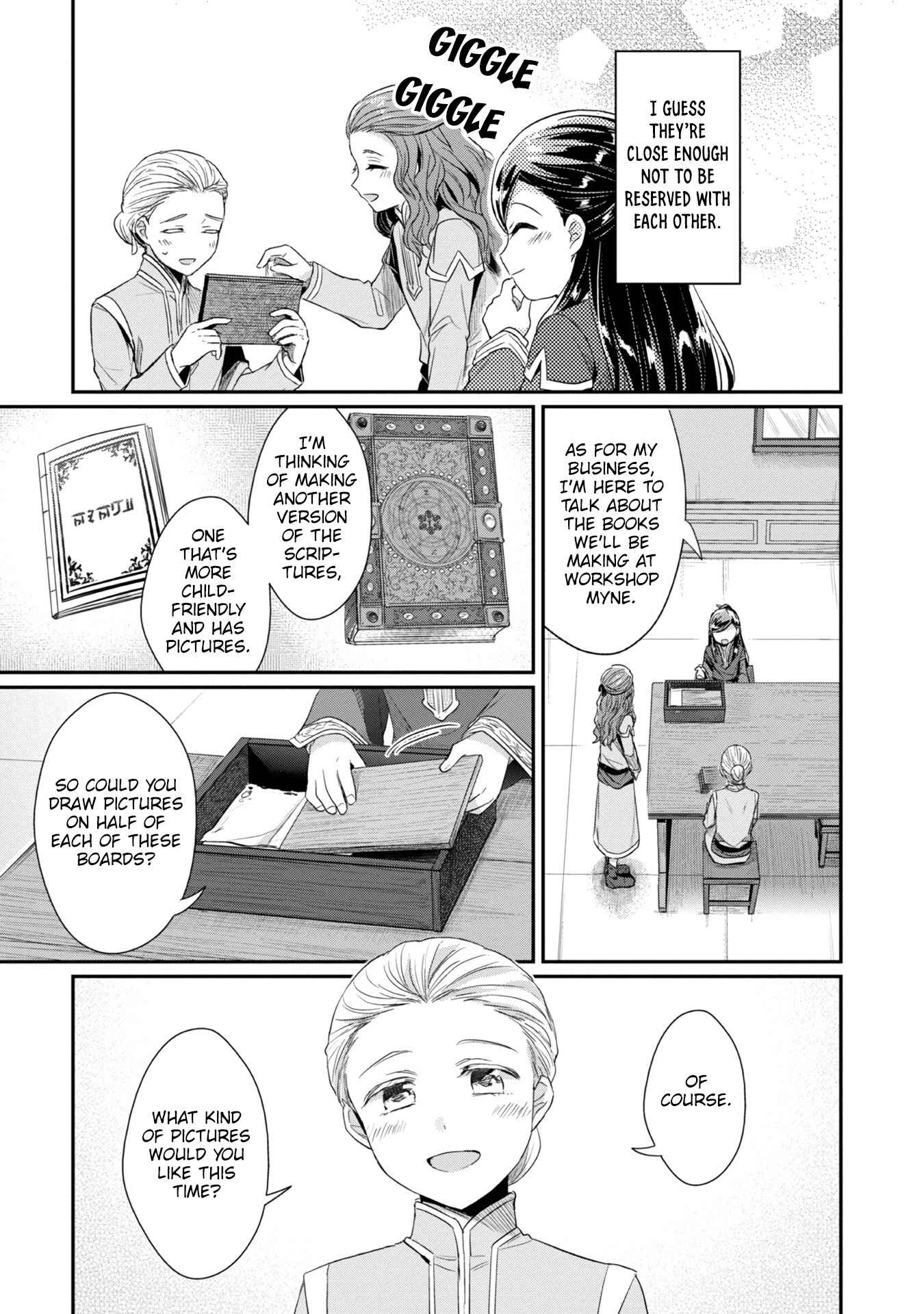 Page 28 Chapter 24 Honzuki no Gekokujou: Shisho ni Naru Tame ni wa Shudan o Erandeiraremasen—Dai 2-bu: Hon no Tamenara Miko ni Naru!