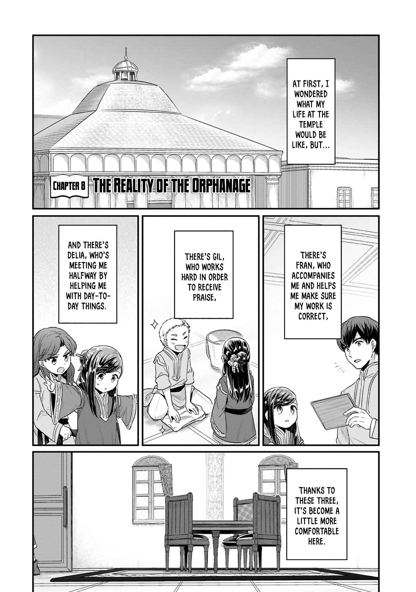 Page 2 Chapter 8 Honzuki no Gekokujou: Shisho ni Naru Tame ni wa Shudan o Erandeiraremasen—Dai 2-bu: Hon no Tamenara Miko ni Naru!
