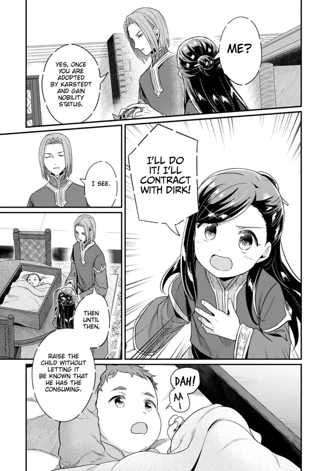 Page 4 Chapter 53 Honzuki no Gekokujou: Shisho ni Naru Tame ni wa Shudan o Erandeiraremasen—Dai 2-bu: Hon no Tamenara Miko ni Naru!