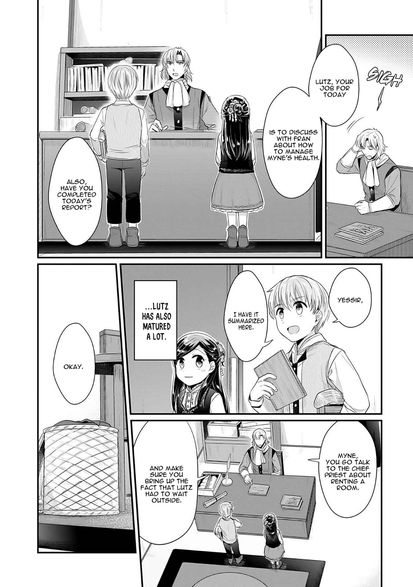 Page 19 Chapter 4 Honzuki no Gekokujou: Shisho ni Naru Tame ni wa Shudan o Erandeiraremasen—Dai 2-bu: Hon no Tamenara Miko ni Naru!