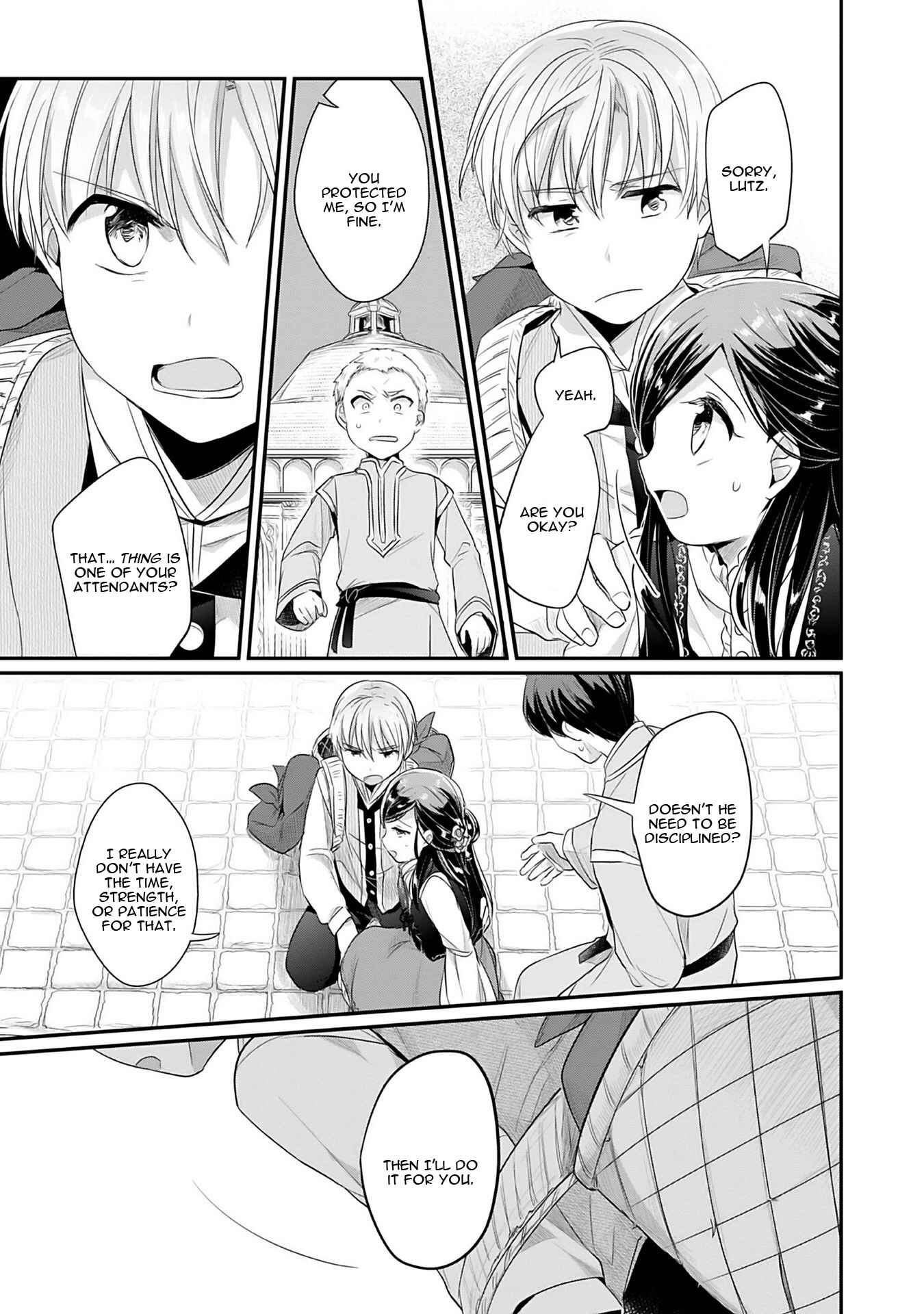 Page 28 Chapter 4 Honzuki no Gekokujou: Shisho ni Naru Tame ni wa Shudan o Erandeiraremasen—Dai 2-bu: Hon no Tamenara Miko ni Naru!