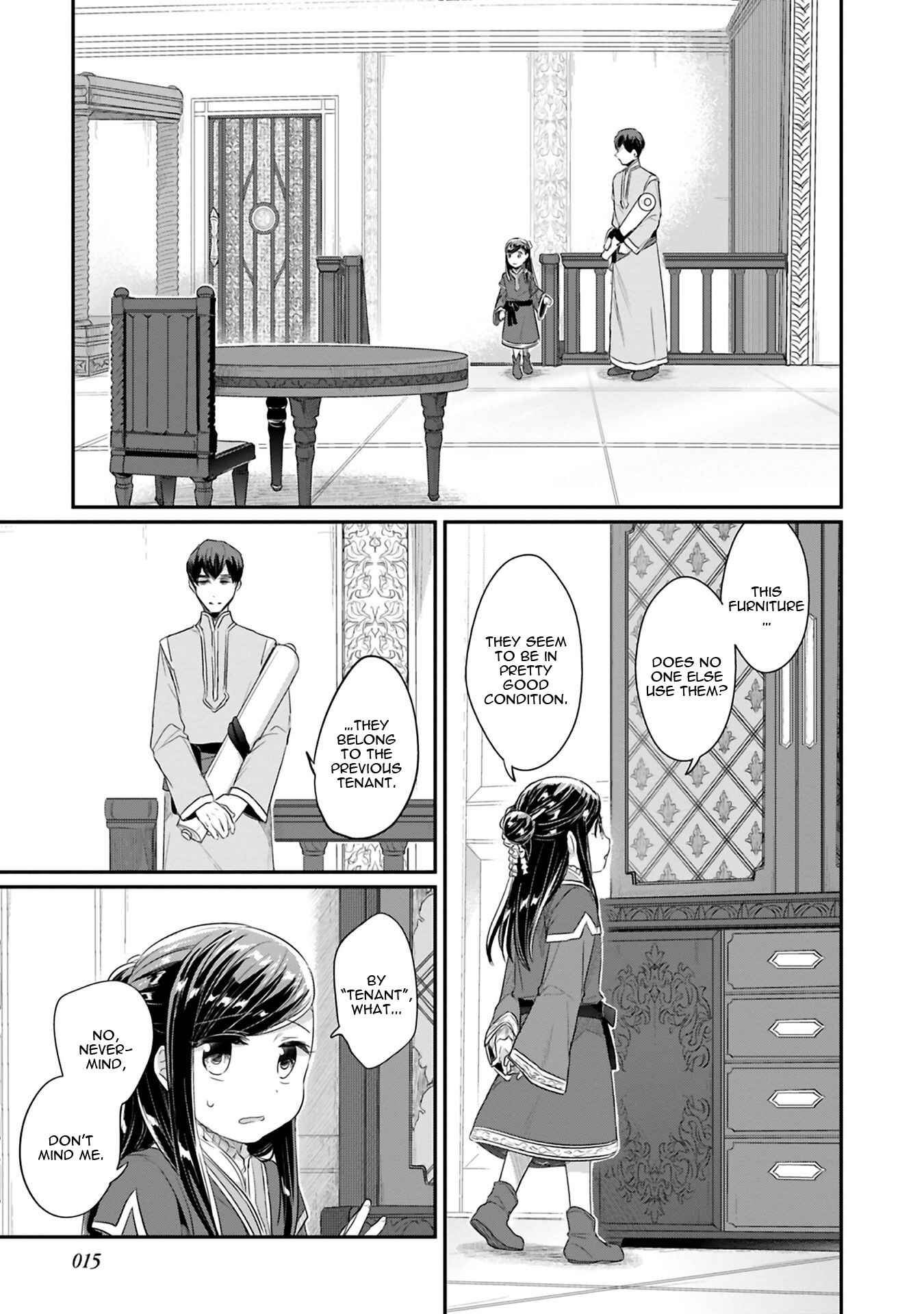 Page 17 Chapter 5 Honzuki no Gekokujou: Shisho ni Naru Tame ni wa Shudan o Erandeiraremasen—Dai 2-bu: Hon no Tamenara Miko ni Naru!