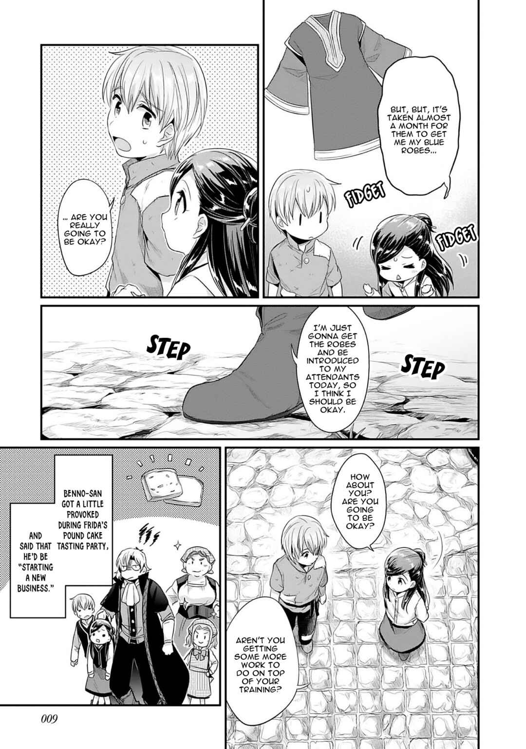 Page 10 Chapter 1 Honzuki no Gekokujou: Shisho ni Naru Tame ni wa Shudan o Erandeiraremasen—Dai 2-bu: Hon no Tamenara Miko ni Naru!