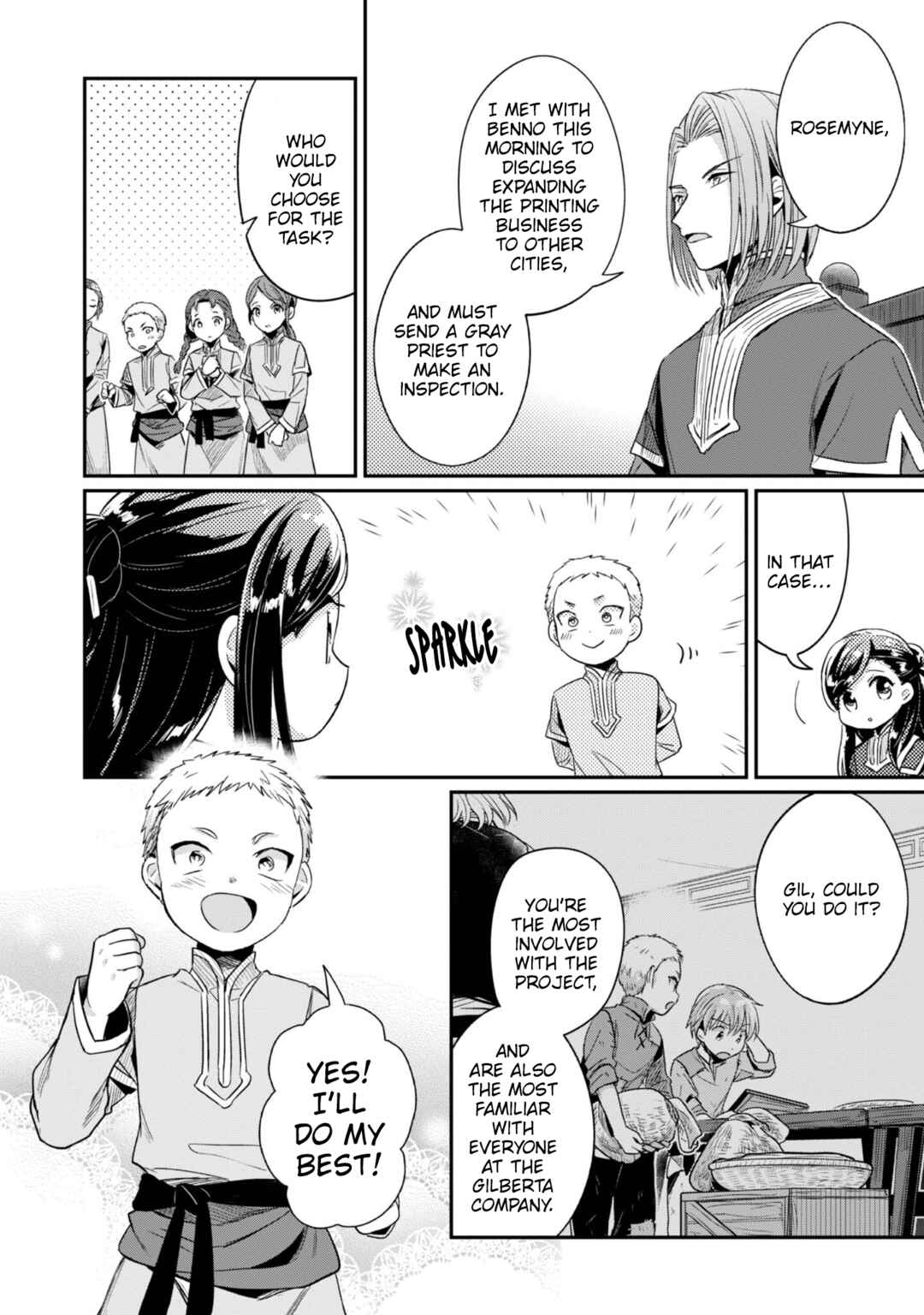 Page 28 Chapter 64 Honzuki no Gekokujou: Shisho ni Naru Tame ni wa Shudan o Erandeiraremasen—Dai 2-bu: Hon no Tamenara Miko ni Naru!