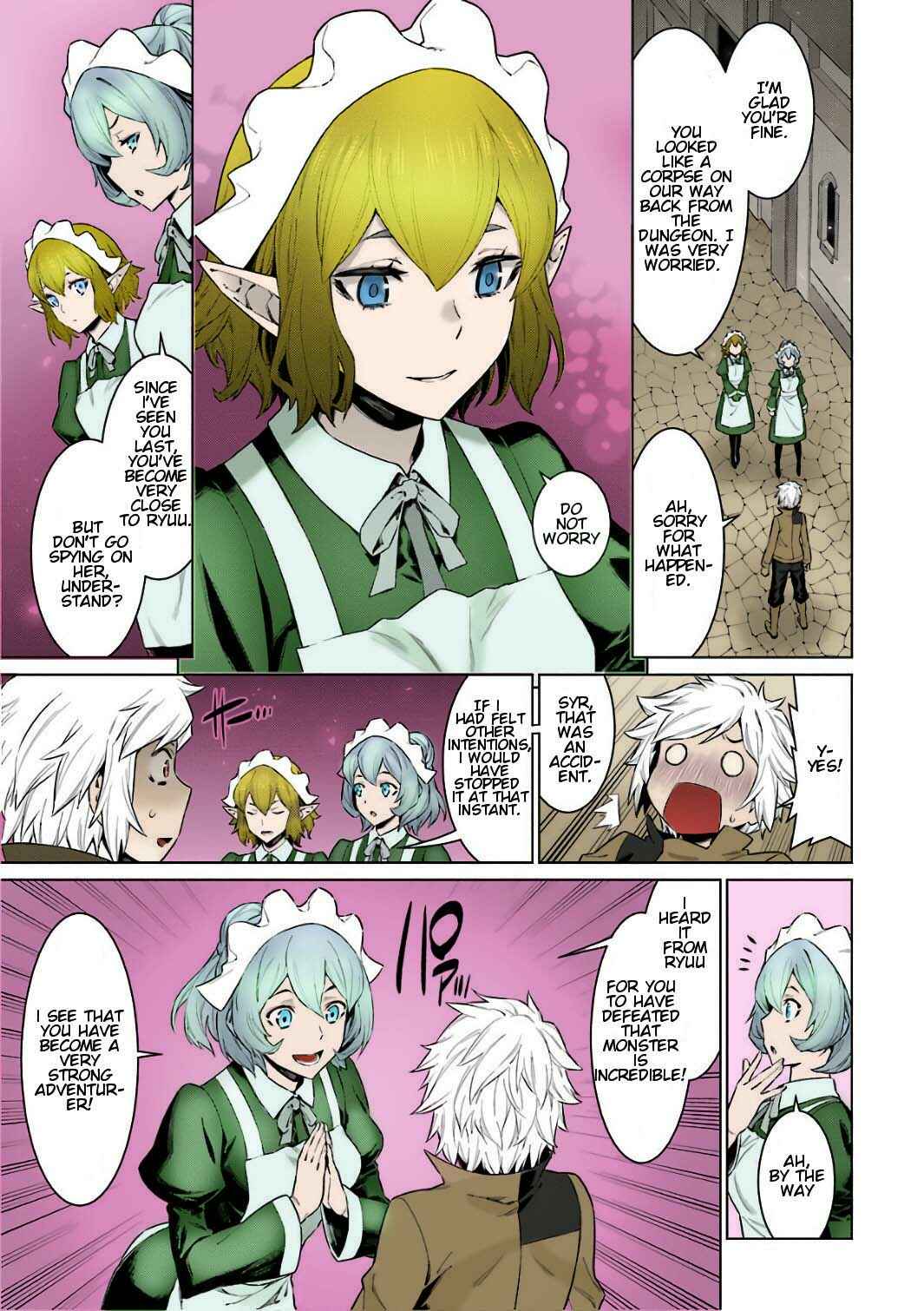 Page 12 Chapter 85 Dungeon ni Deai o Motomeru no wa Machigatte Iru Darou ka (Fan Colored)