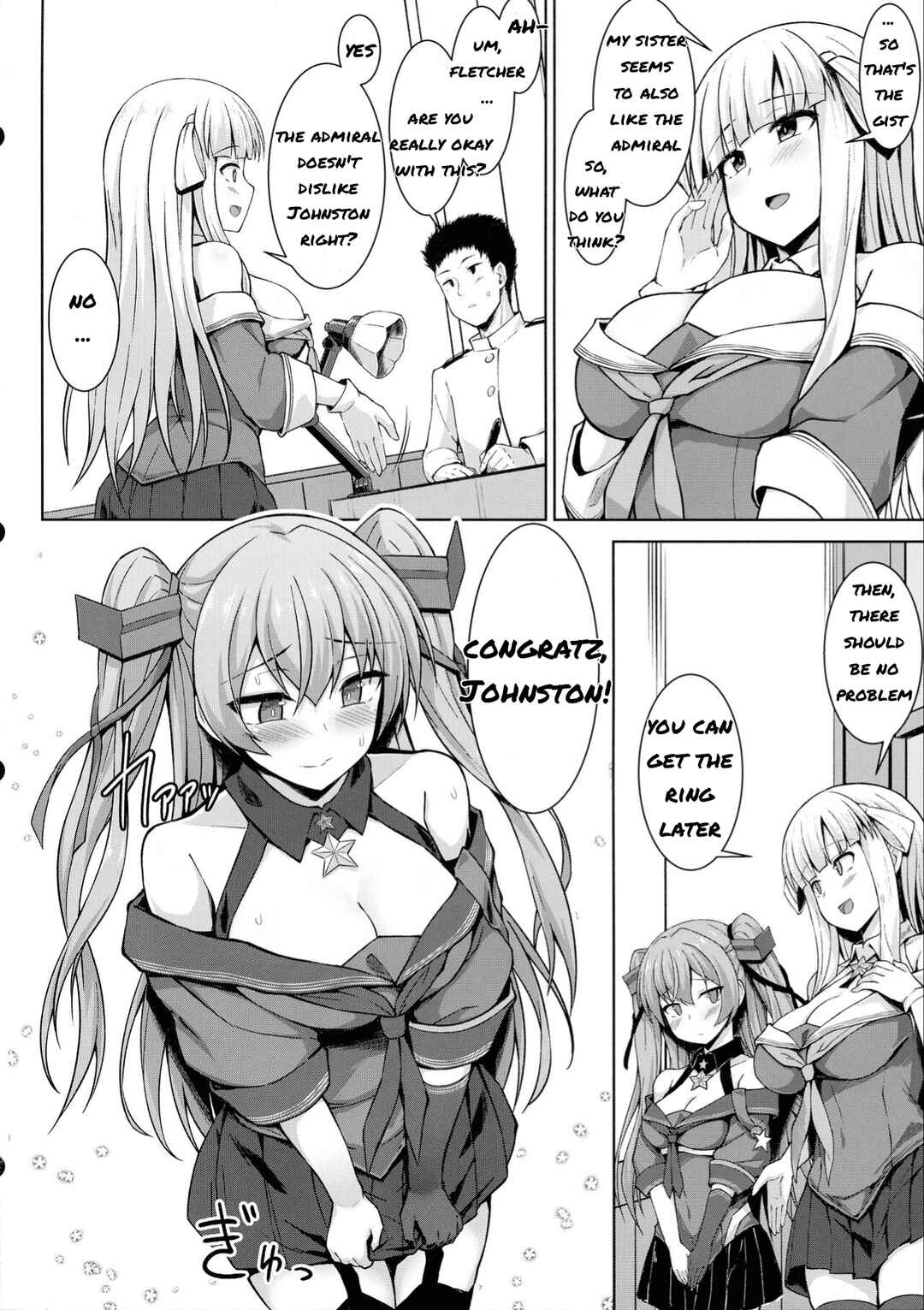 Page 6 Chapter 1 Kantai Collection -KanColle- Sankyuu-chuu no Fletcher ni Johnston ga Kuwawatte Futari de Aka-chan o Series (Doujinshi)