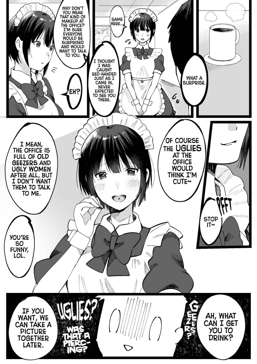Page 1 Chapter 2 A Plain Looking Girl From the Office Who Works at a Concept Café at Night. (Pre-serialization)