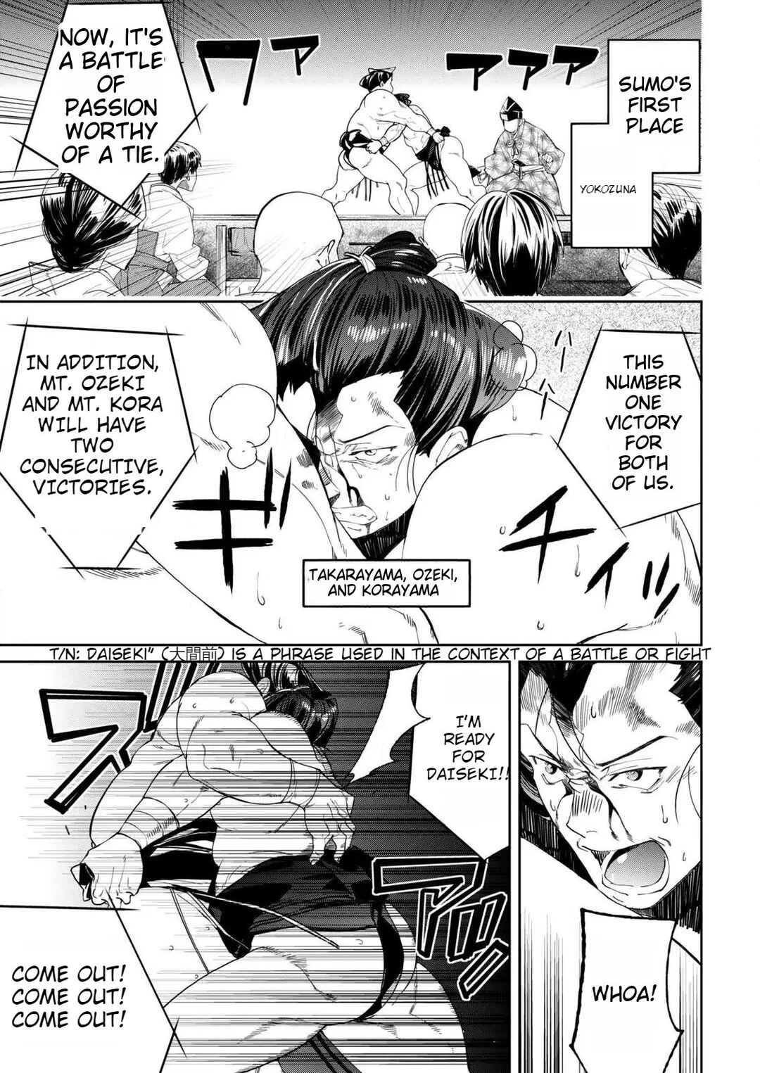 Page 8 Chapter 1 Isekai Chanko was summoned right in front of Yokozuna.