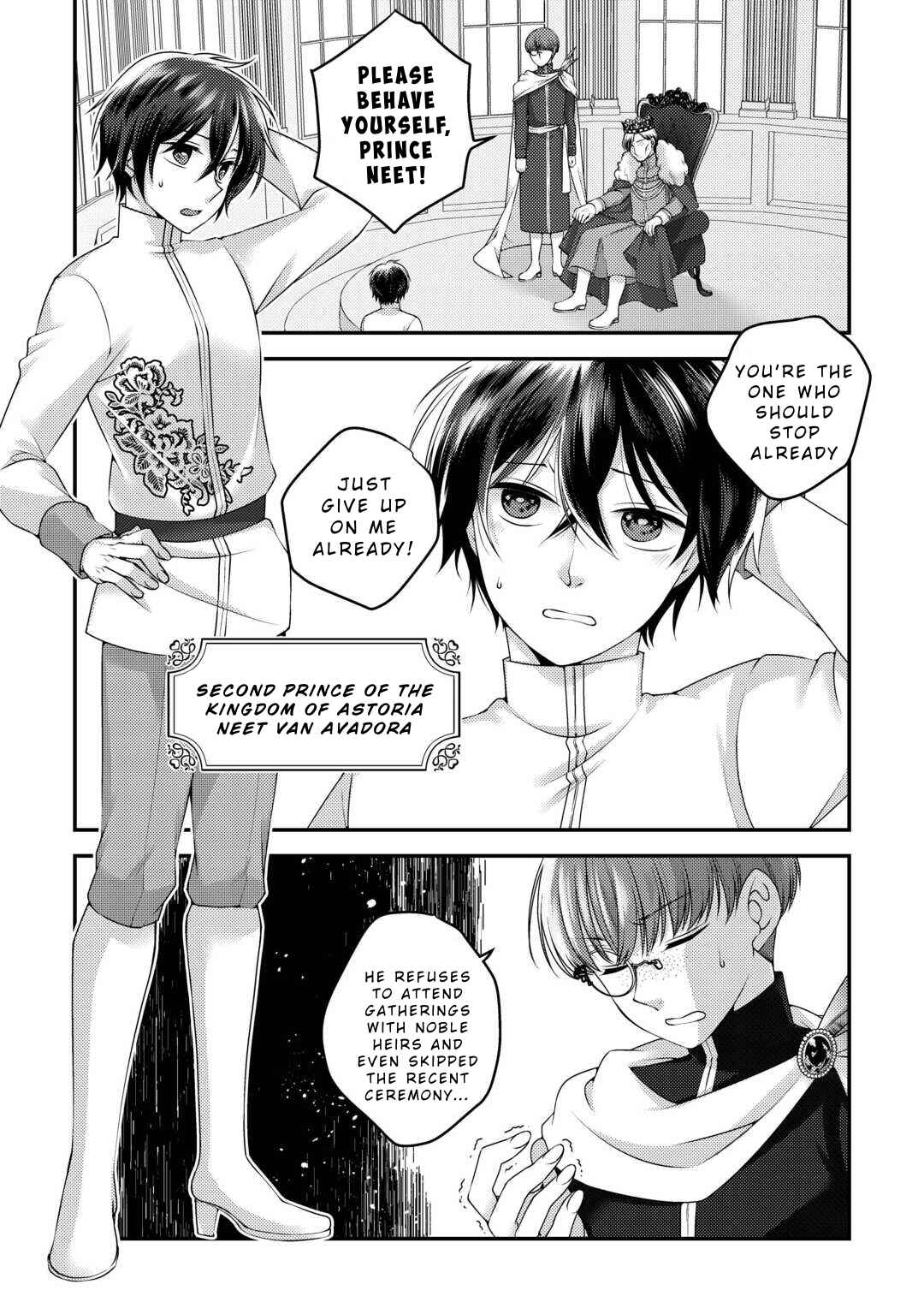 Page 5 Chapter 1 Tensai Dai Ni Ouji wa Hikikomori Tai: Koku Kaishi no Mujikaku Musou