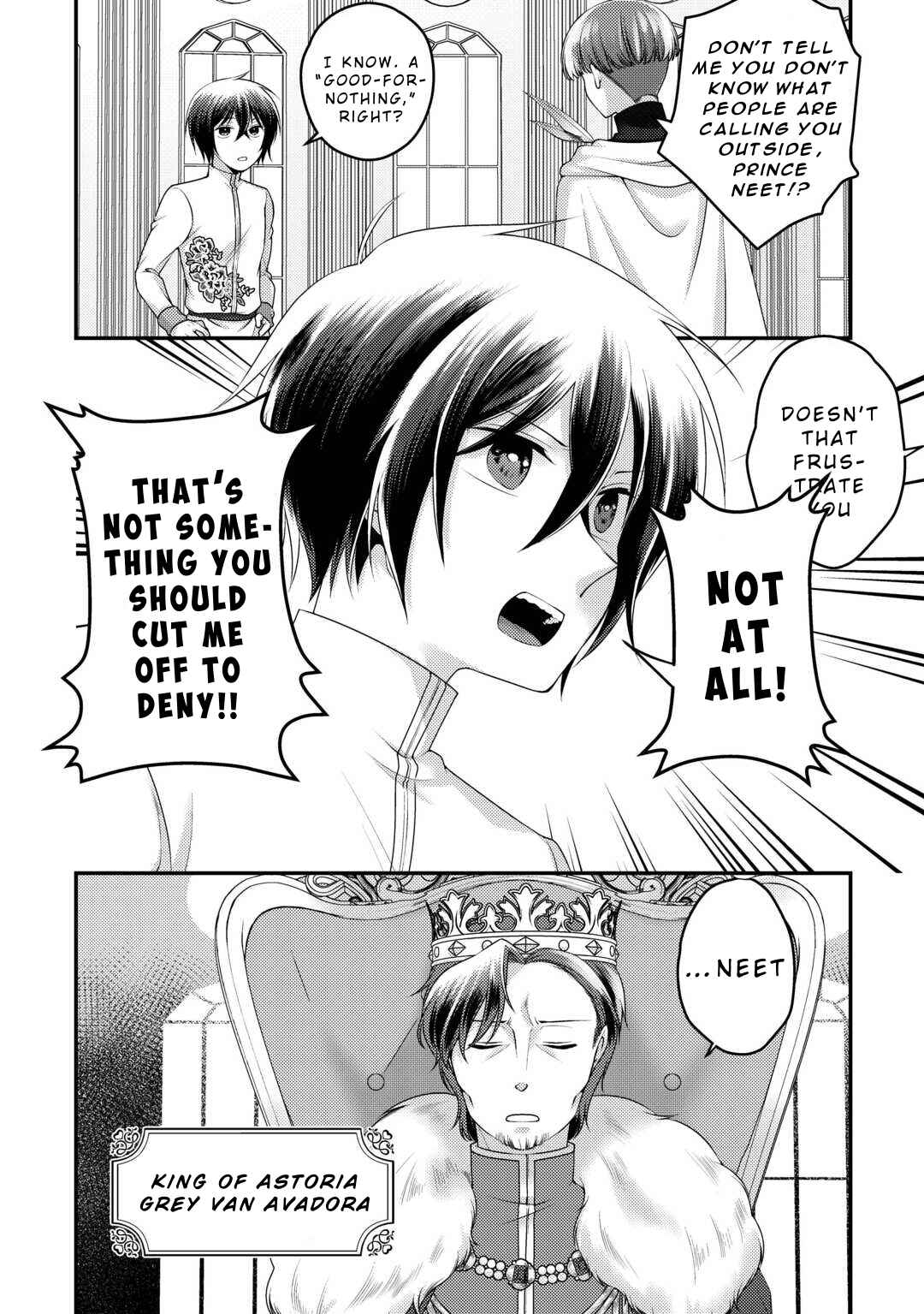 Page 6 Chapter 1 Tensai Dai Ni Ouji wa Hikikomori Tai: Koku Kaishi no Mujikaku Musou