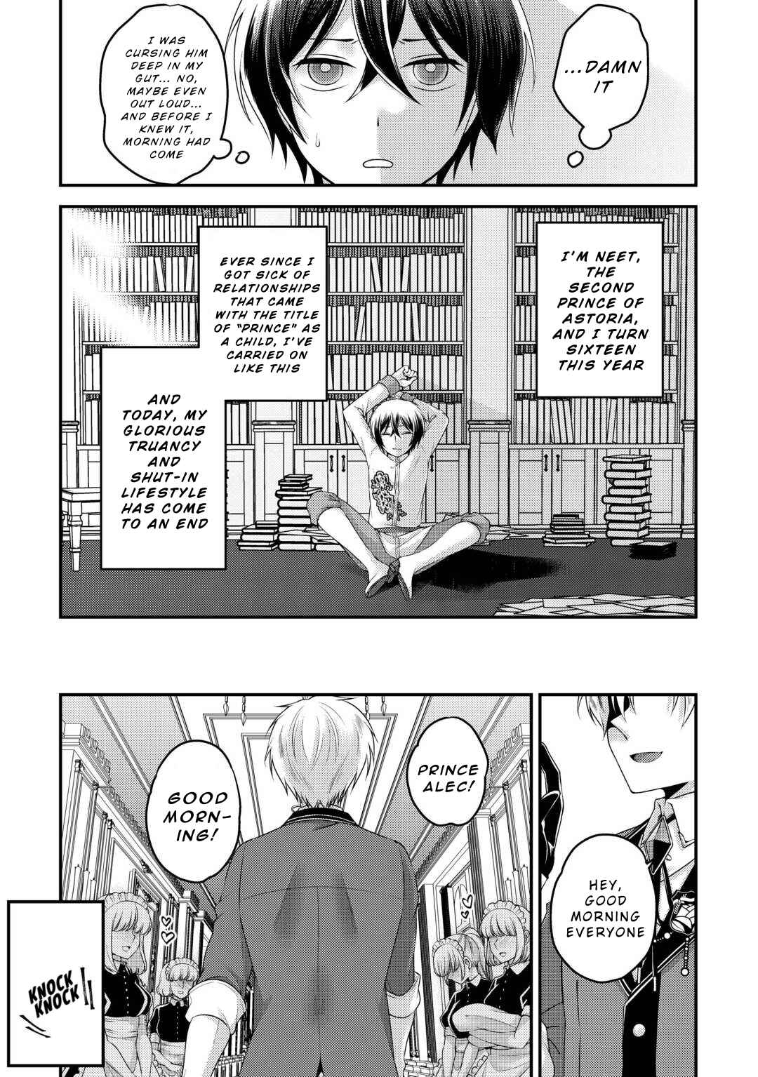 Page 9 Chapter 1 Tensai Dai Ni Ouji wa Hikikomori Tai: Koku Kaishi no Mujikaku Musou