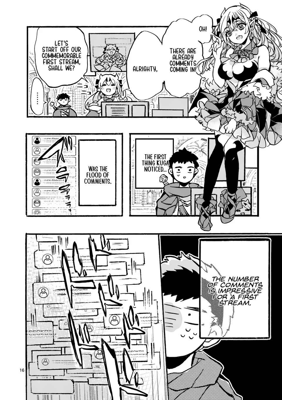 Page 16 Chapter 2.1 Yamiochi Yuusha no Haishin Haishin ~Tsuihousare, Kakushi Boss Beya ni Hourikomareta Kekka, Boss to Tansakushagari Haishin wo Hajimeru~