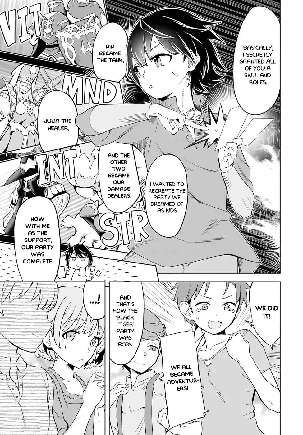 Page 10 Chapter 1.2 Kaibutsu-tachi o Suberu Mono: Saikyou no Shien Tokka Nouryoku de, Kizukeba Sekai Saikyou Party ni!