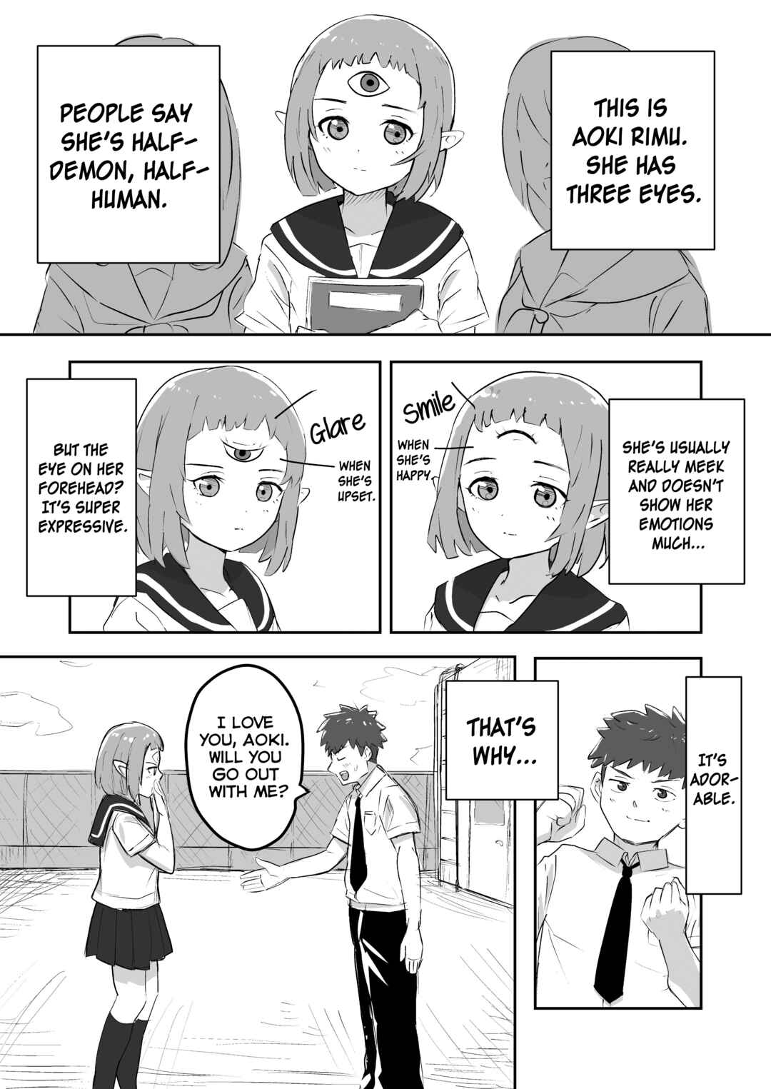 Page 1 Chapter Unknown_fdfe Mitsume no Onna no Ko ni Kokuhaku Suru Hanashi