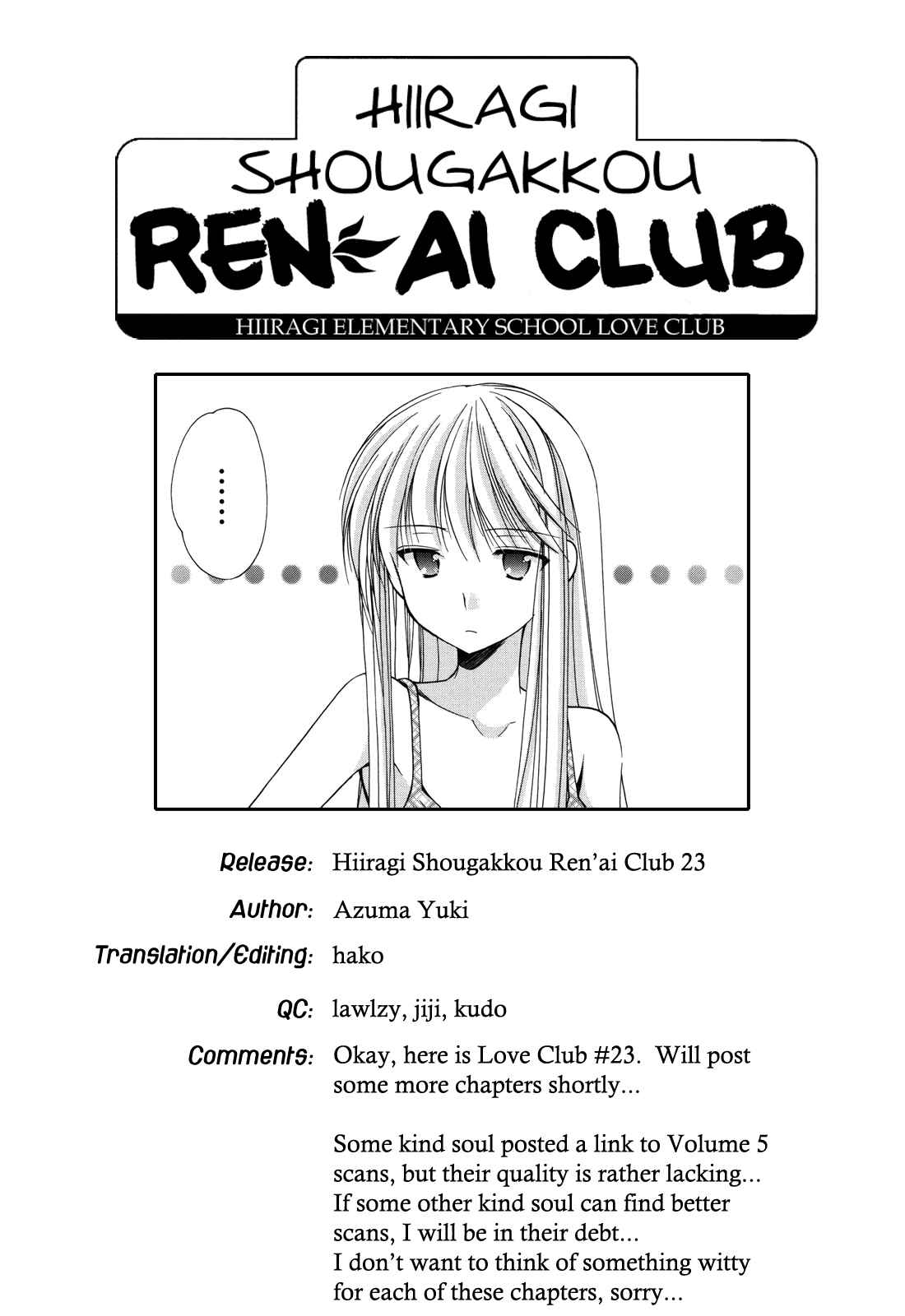 Page 26 Chapter 20 Hiiragi Shougakkou Ren’ai Club