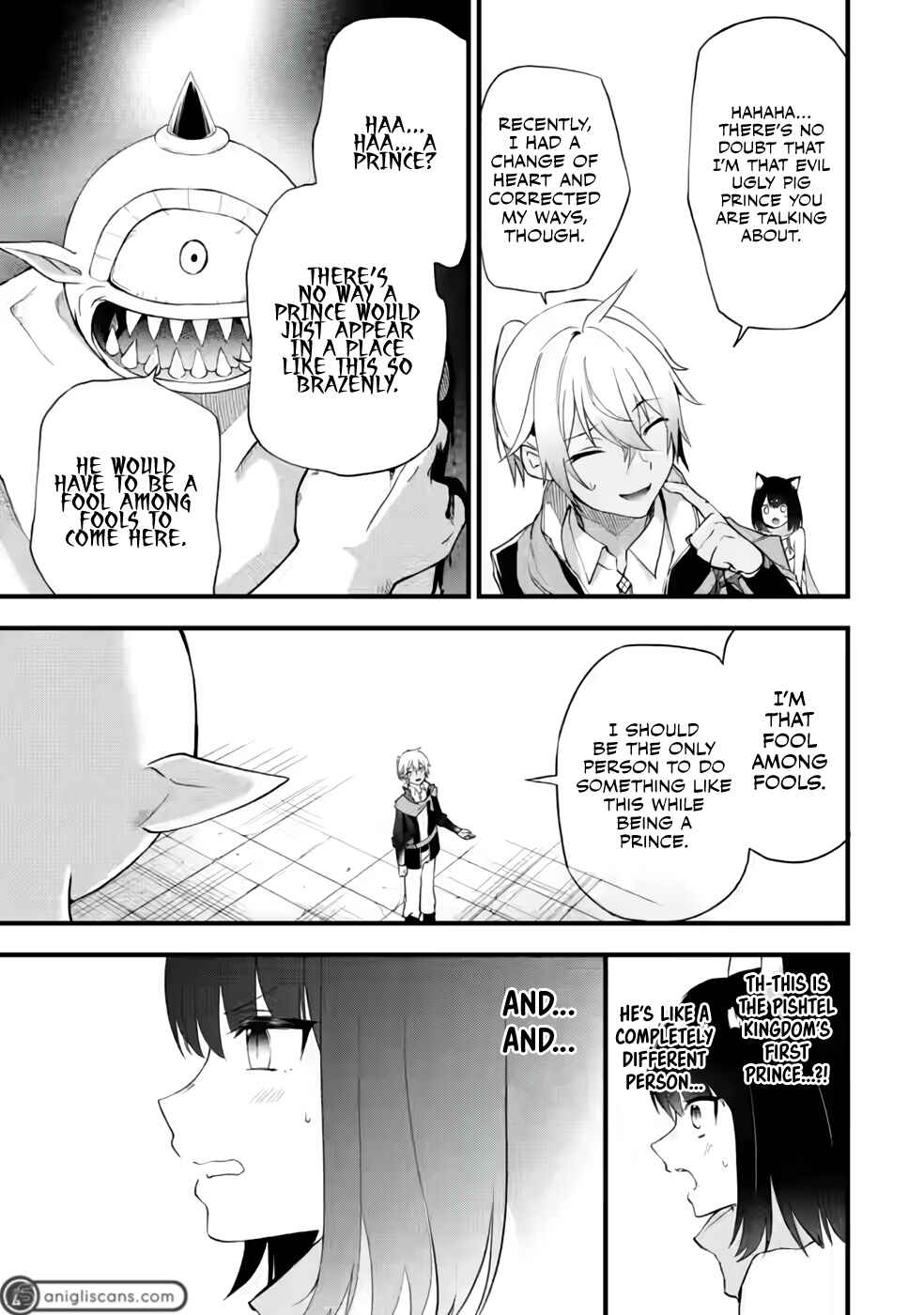 Page 4 Chapter 5 Kurobuta Ouji wa Zense o Omoidashite Kaishin Suru: Akuyaku Kyara ni Tensei Shita no de Shibou Endo kara Nigete itara Saikyou ni Natteita