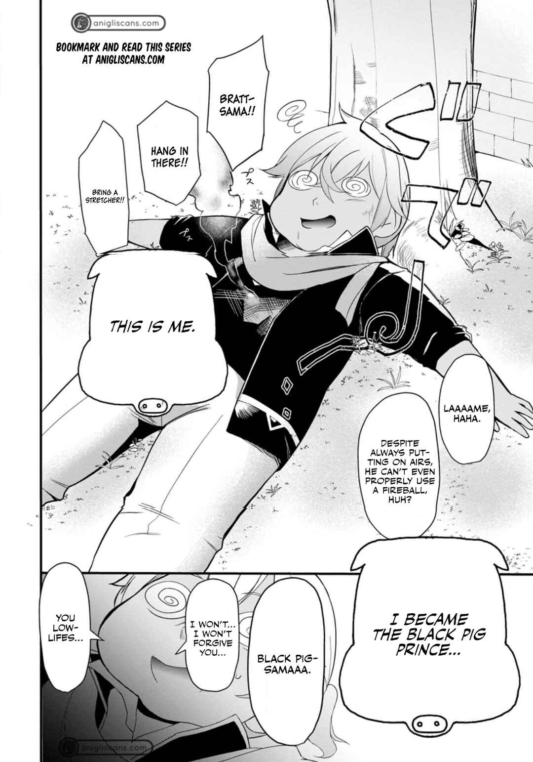 Page 2 Chapter 1 Kurobuta Ouji wa Zense o Omoidashite Kaishin Suru: Akuyaku Kyara ni Tensei Shita no de Shibou Endo kara Nigete itara Saikyou ni Natteita