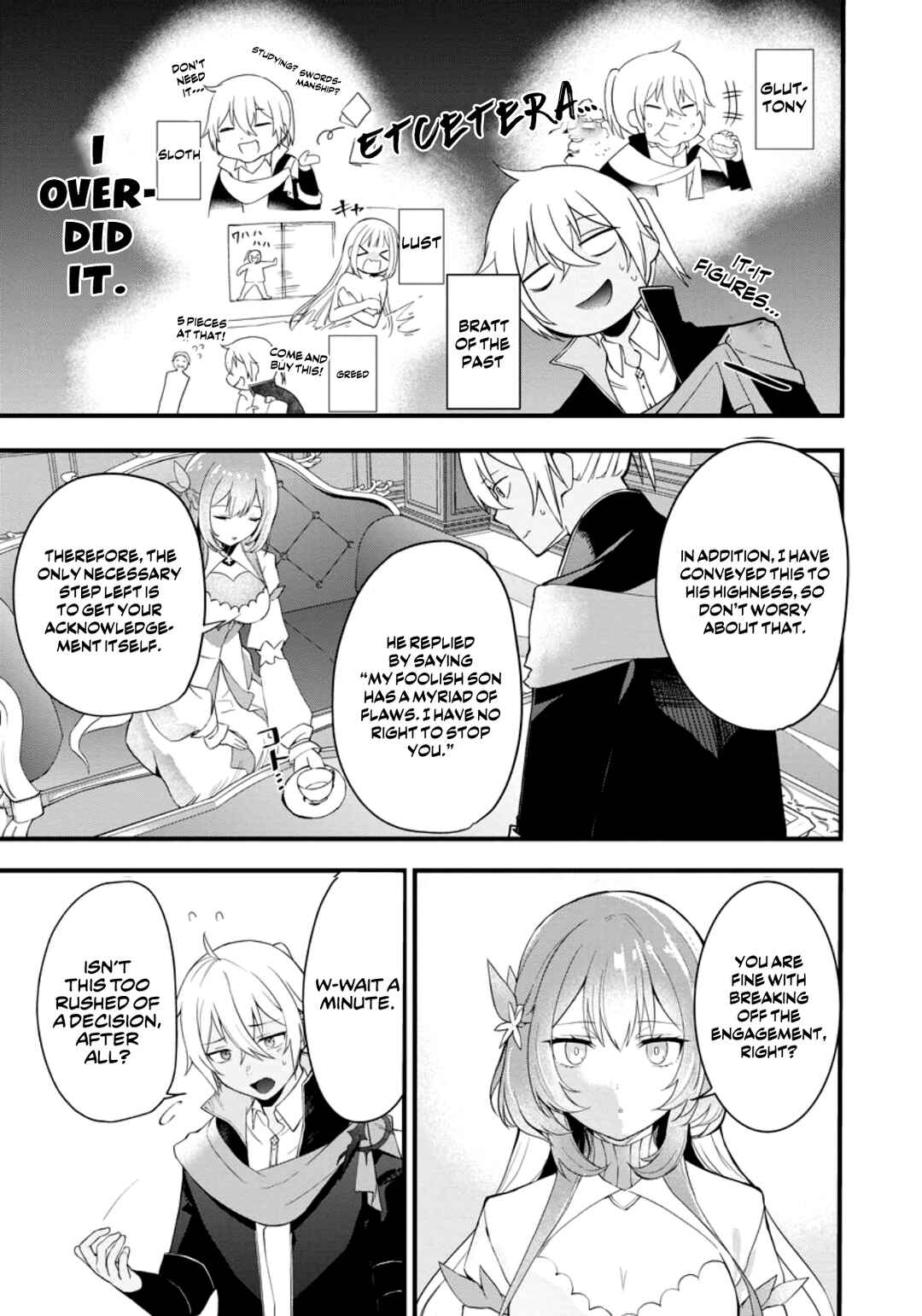Page 11 Chapter 3 Kurobuta Ouji wa Zense o Omoidashite Kaishin Suru: Akuyaku Kyara ni Tensei Shita no de Shibou Endo kara Nigete itara Saikyou ni Natteita