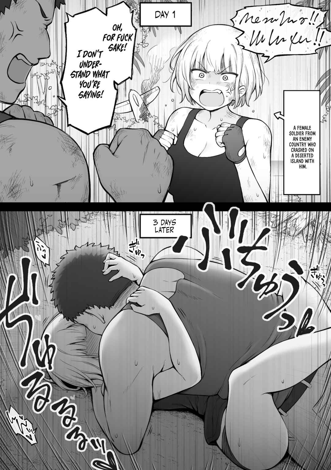 Page 1 Chapter 1 Life on a Deserted Island with an Enemy Female Soldier (18+ content)